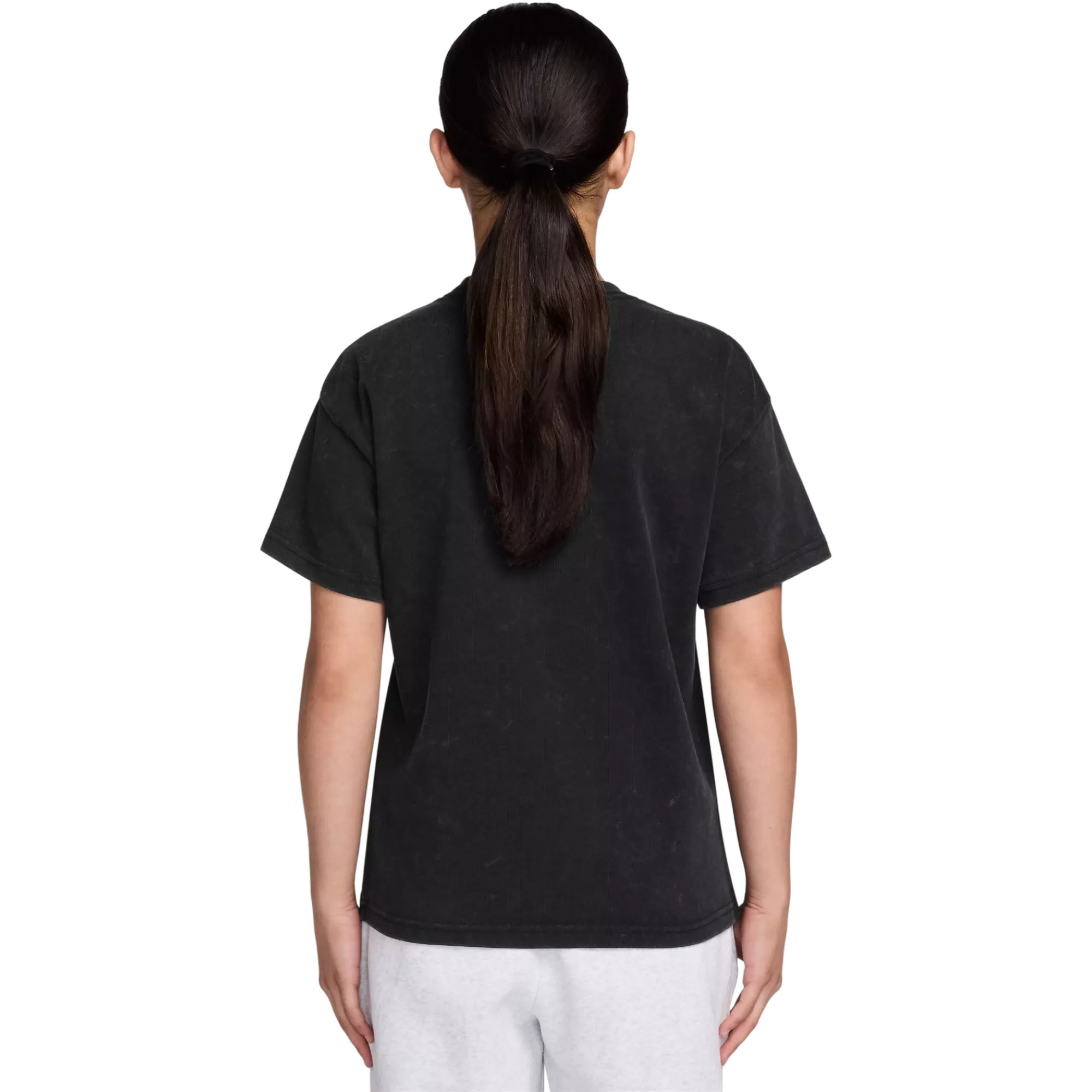 Nike Big Kids' Sportswear Logo Tee - Black Wash - BLACK