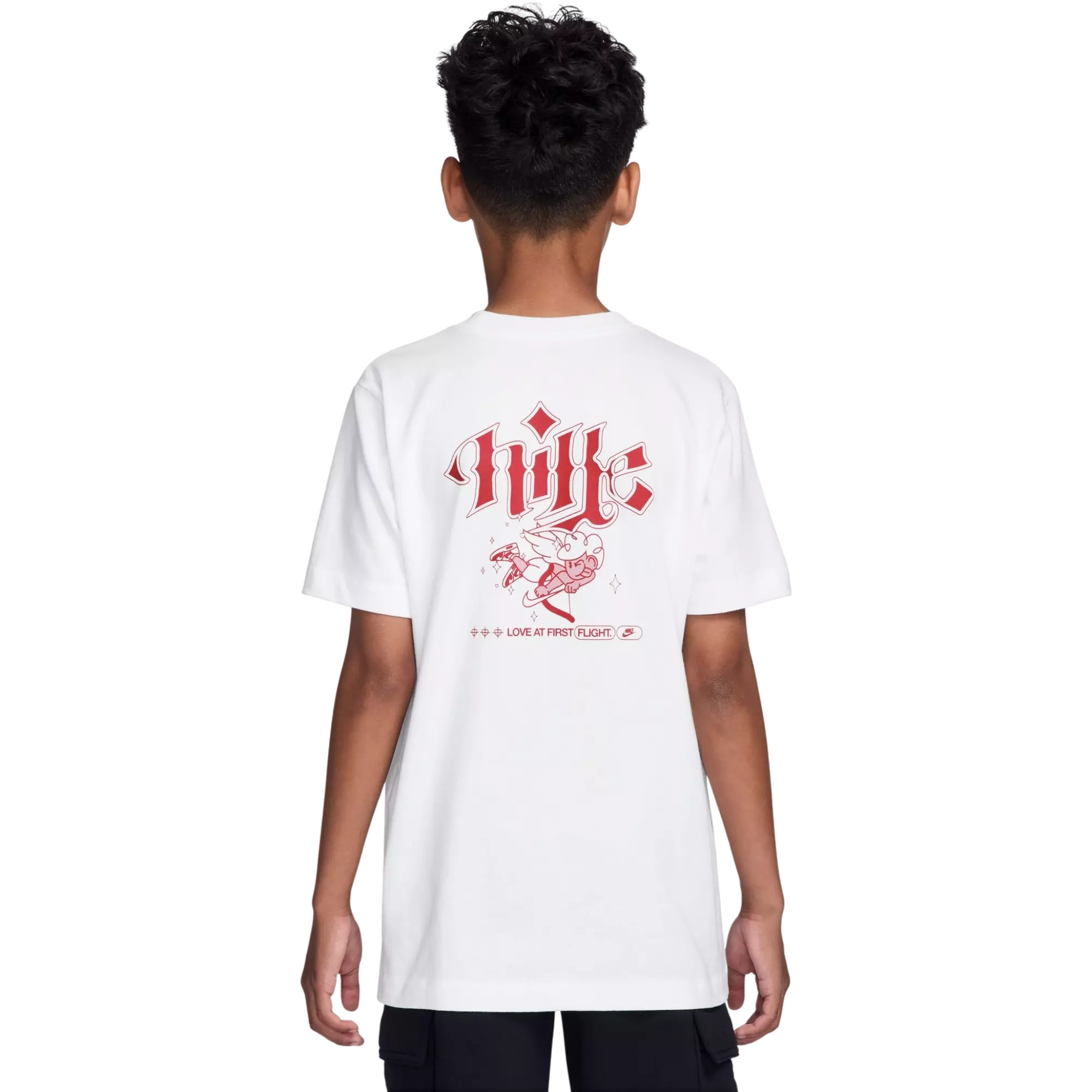 Nike Big Boys' Sportswear Tee - WHITE/RED
