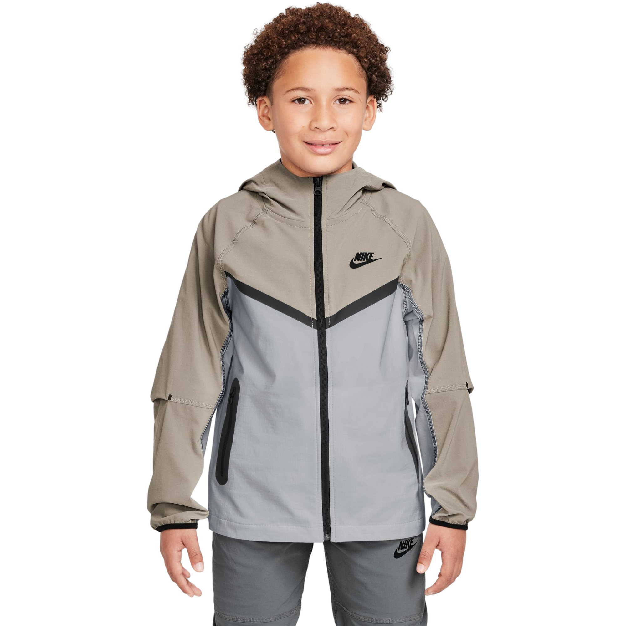 Nike Big Boys' Tech Woven Jacket - CREAM Thumbnail View 1