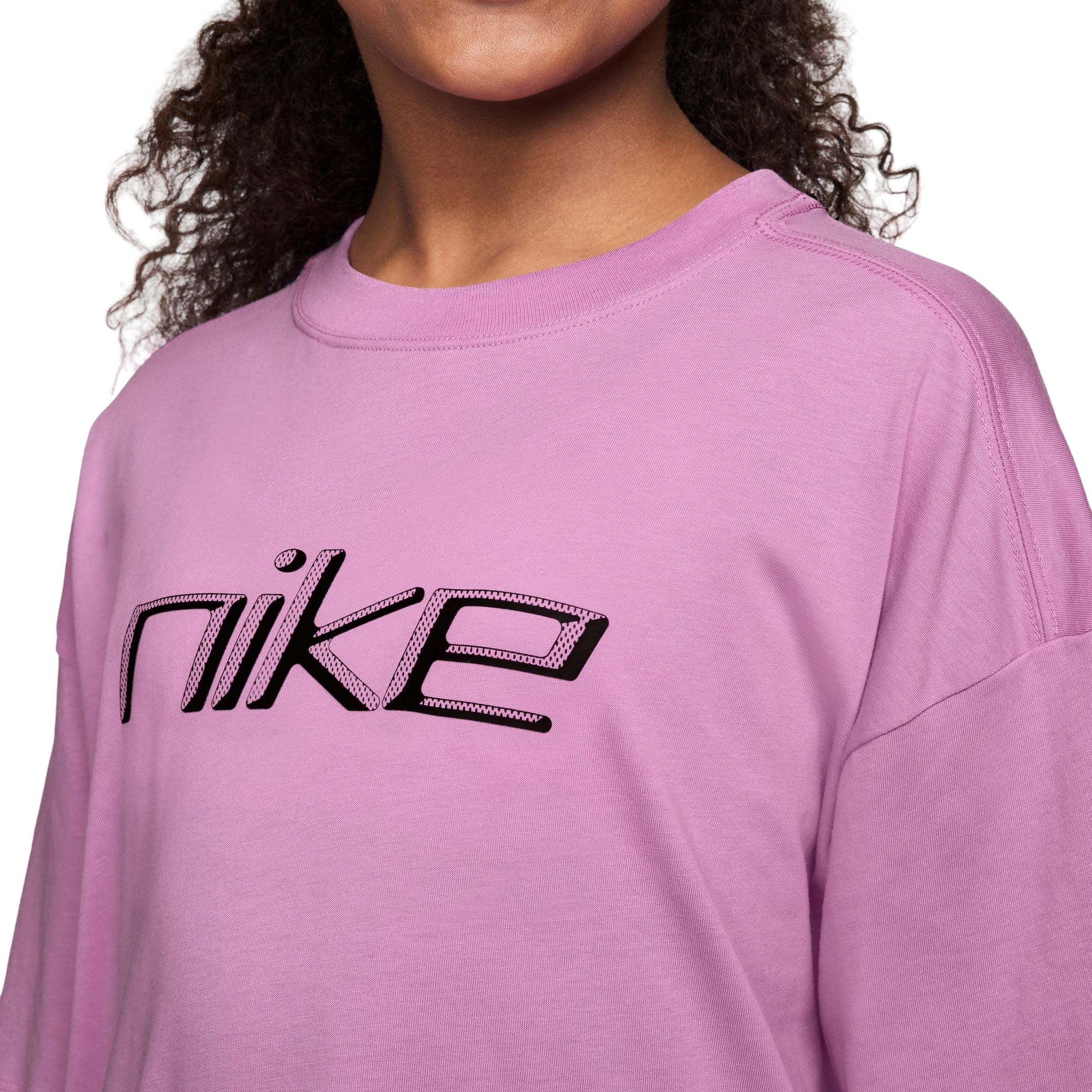 Nike Big Girls' Sportswear Oversized Tee - MAGENTA Thumbnail View 3