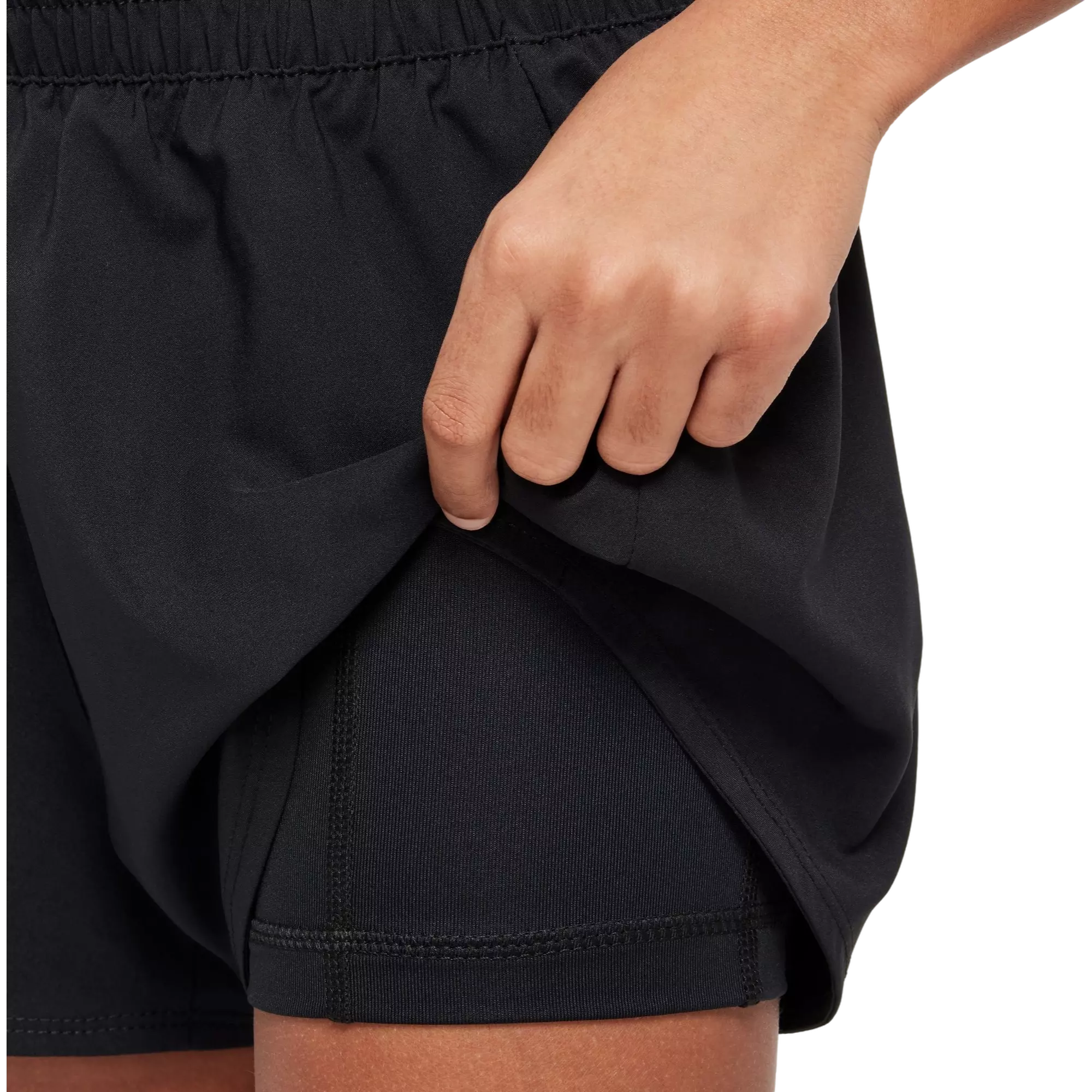 Nike Big Girls' One Dri-FIT 3" 2-in-1 Shorts - BLACK