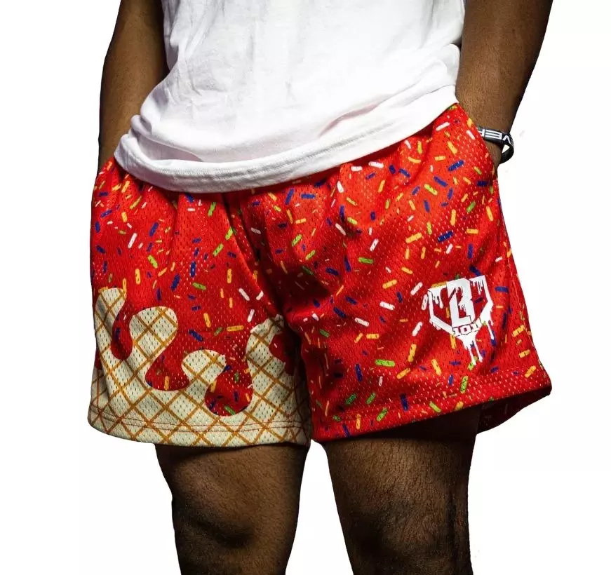 Baseball Lifestyle 101 Big Boys' Cherry Ice Cream Shorts - BLUE