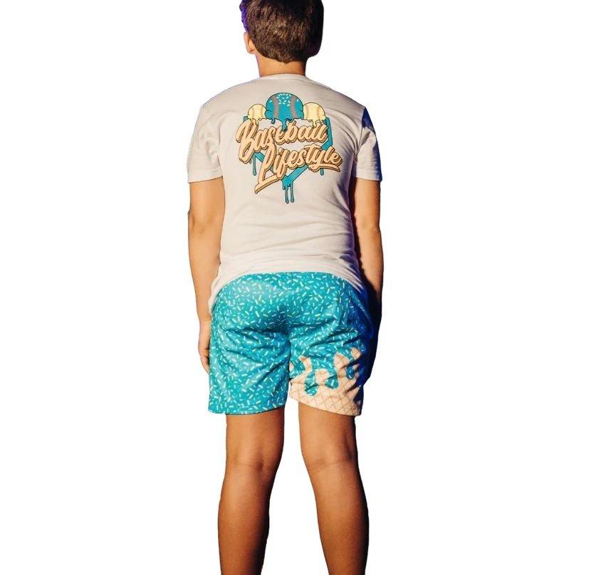 Baseball Lifestyle 101 Blueberry Lemonade Ice Cream Big Boys' Shorts