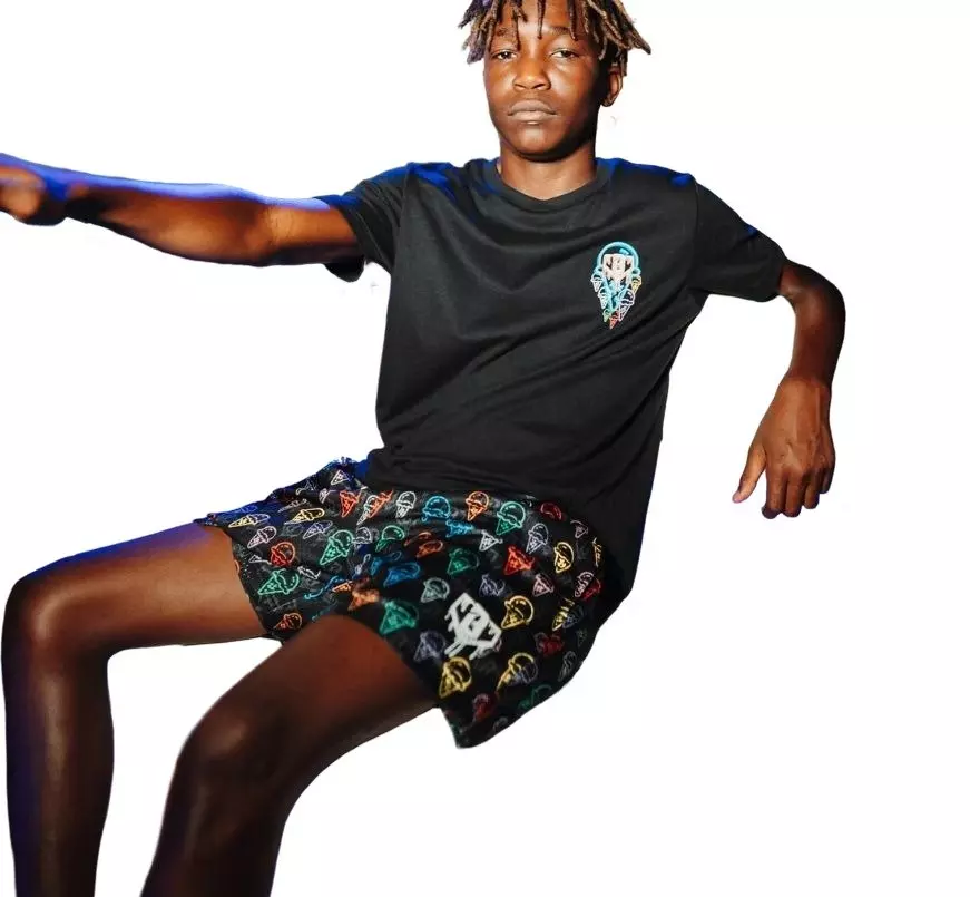 Baseball Lifestyle 101 Big Boys' Black/Neon Ice Cream Print Short - BLACK/MULTI