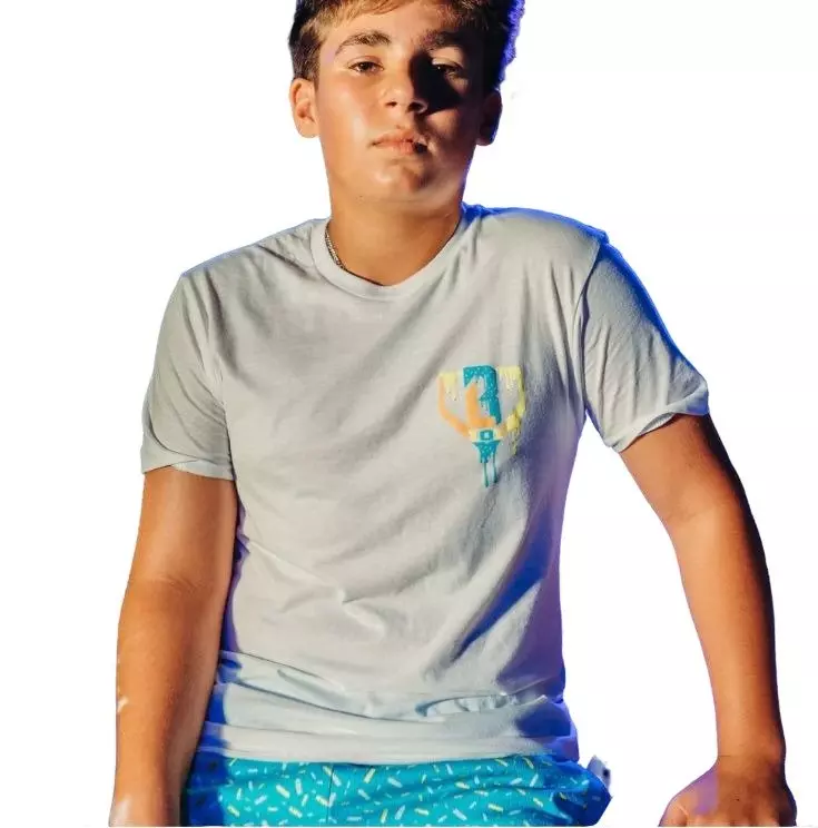 Baseball Lifestyle 101 Big Boys' Lemonade Ice Cream Tee - WHITE/BLUE/YELLOW