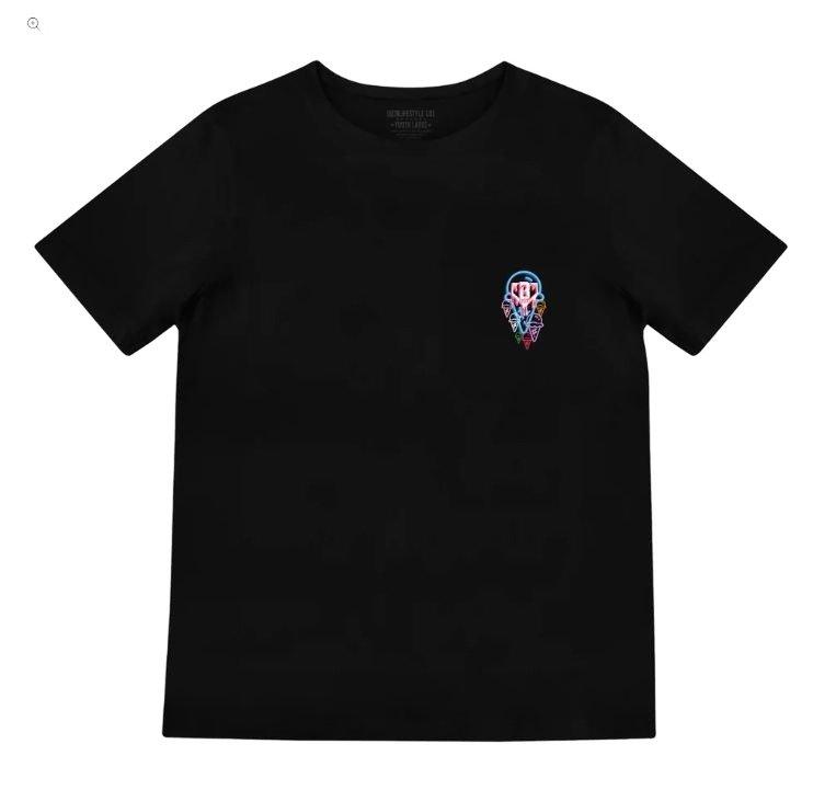 Baseball Lifestyle 101 Ice Cream Print Big Boys' Black/Neon Tee