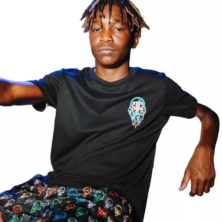 Baseball Lifestyle 101 Big Boys' Ice Cream Print Tee - Black/Neon - BLACK/MULTI