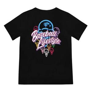Baseball Lifestyle 101 Big Boys' Ice Cream Print Tee - Black/Neon