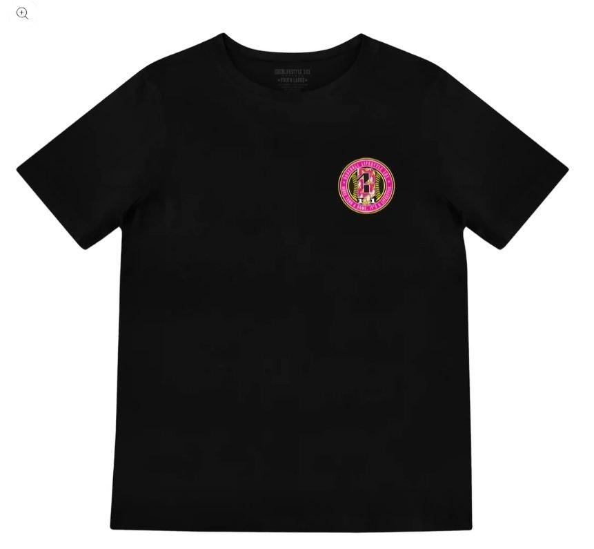 Baseball Lifestyle 101 Banana Big Boys' Black/Pink Tee
