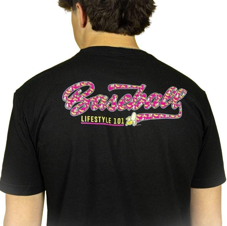 Baseball Lifestyle 101 Banana Big Boys' Black/Pink Tee