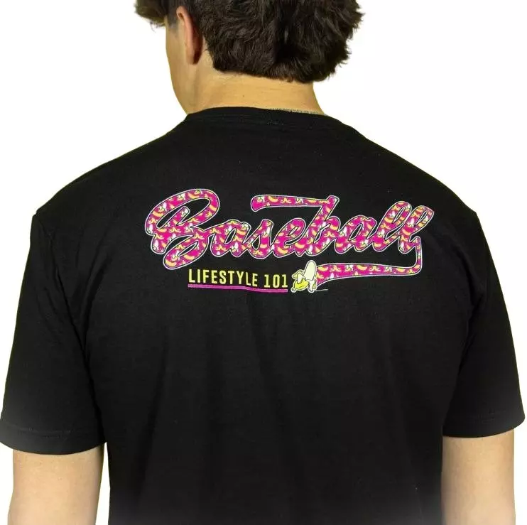 Baseball Lifestyle 101 Big Boys' Banana Tee - Black/Pink - BLACK/PINK