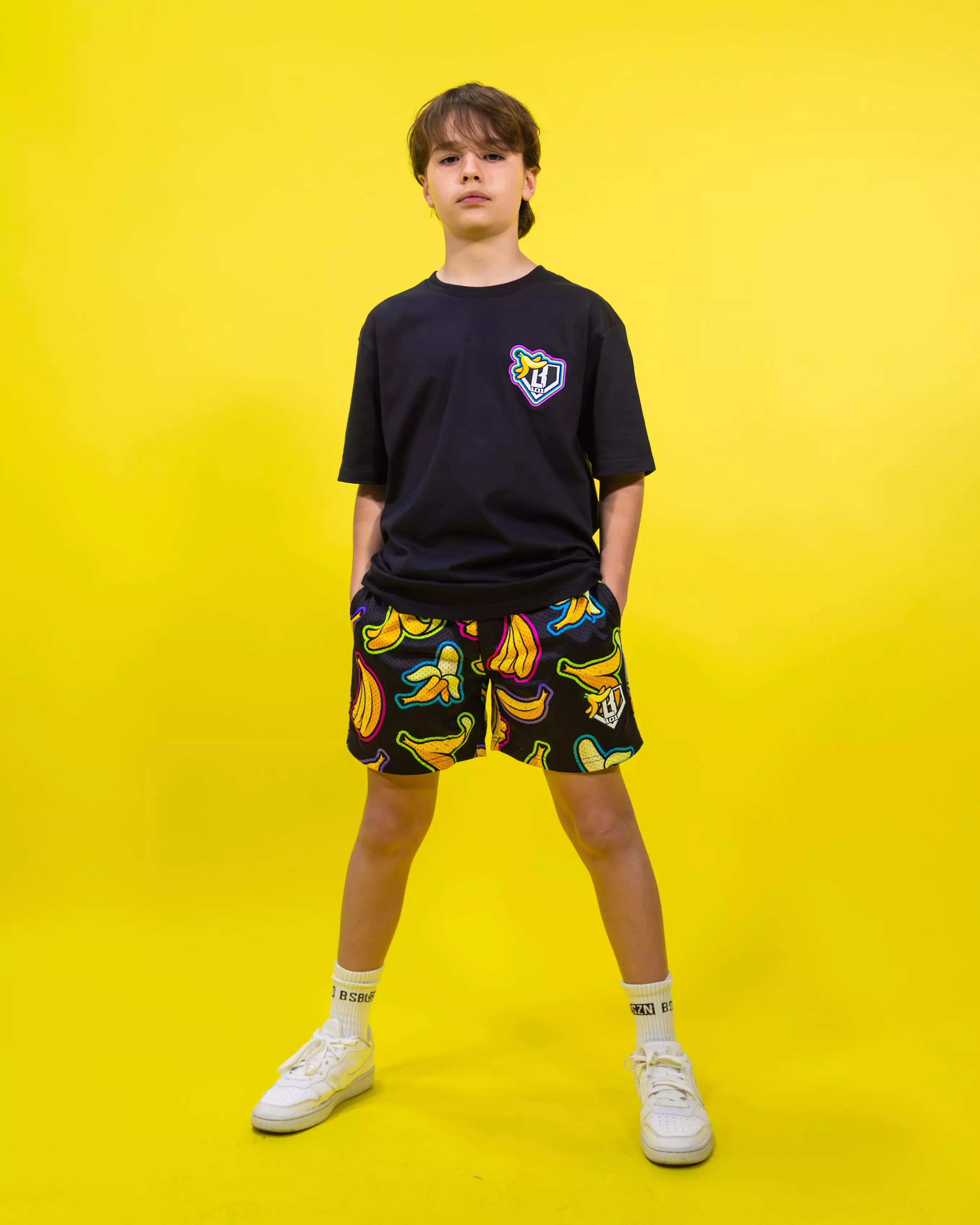 Baseball Lifestyle 101 Big Boys' Banana Shorts - BLACK/MULTI