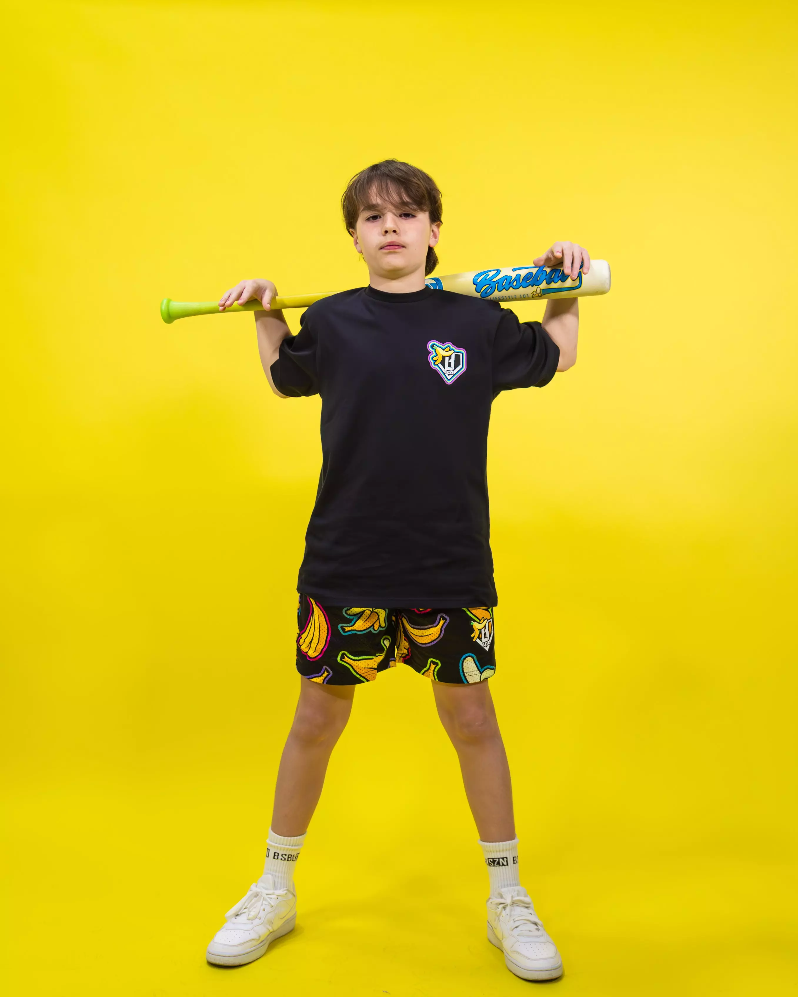 Baseball Lifestyle 101 Big Boys' Banana Shorts - BLACK/MULTI
