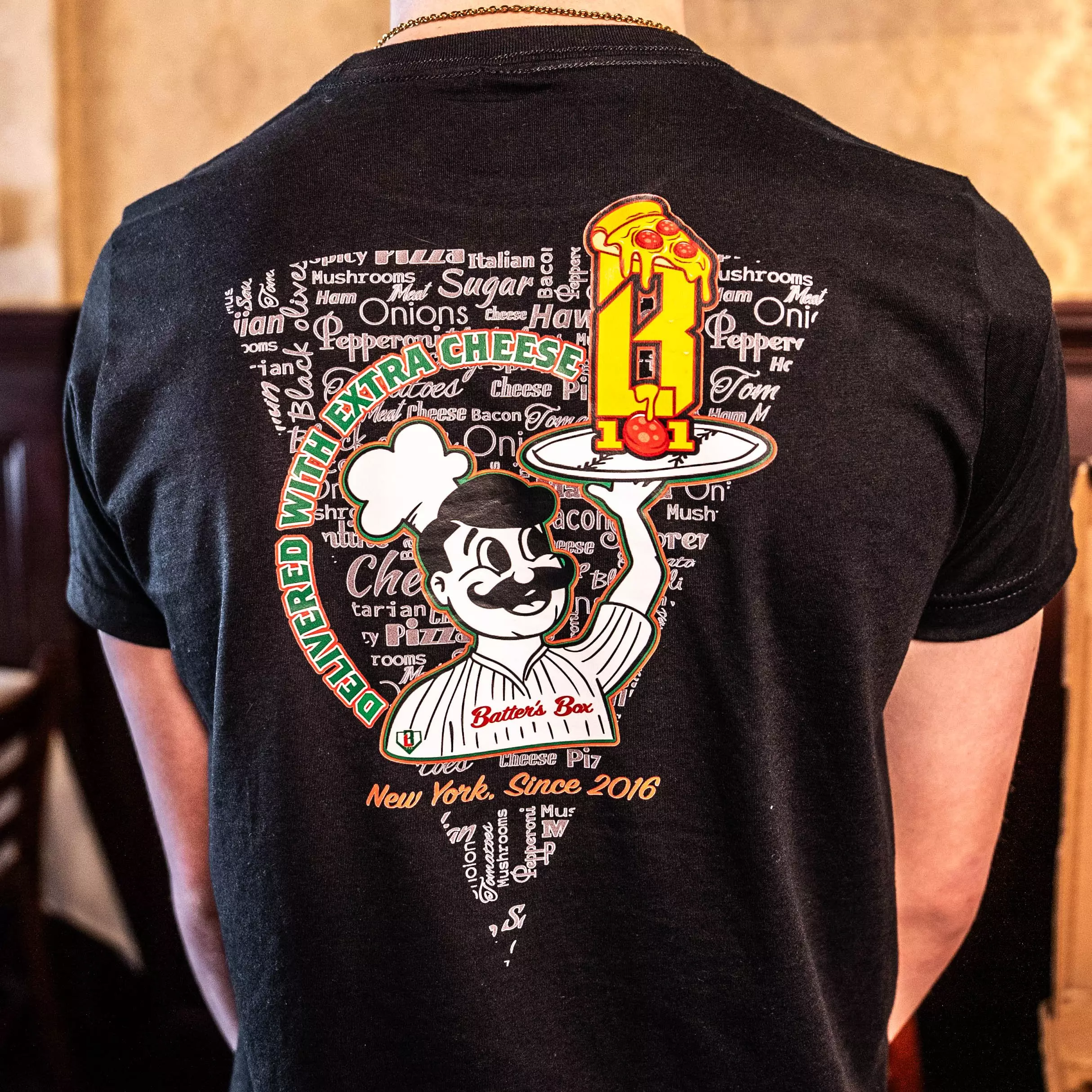 Baseball Lifestyle 101 Big Boys' Pizza Tee - BLACK