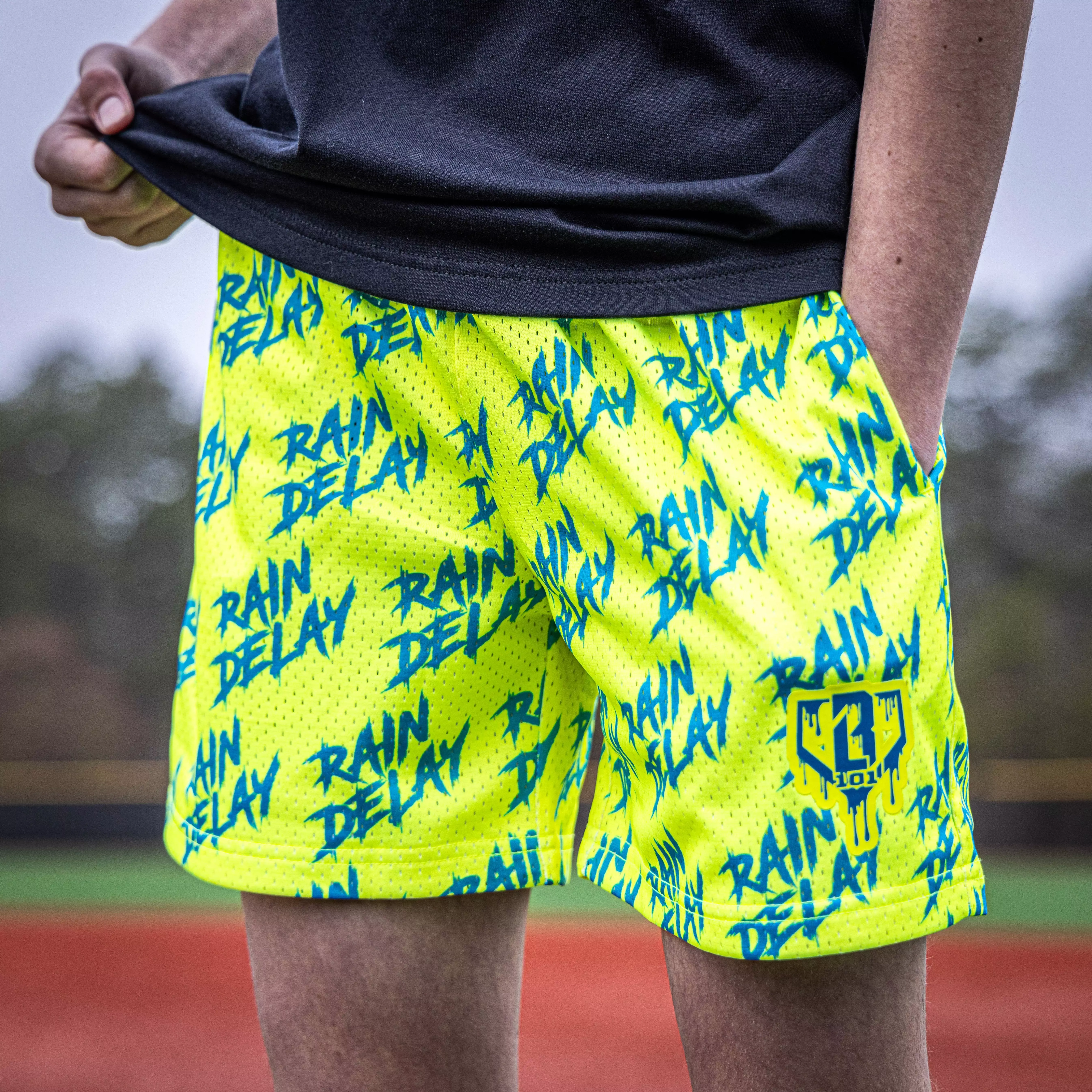 Baseball Lifestyle 101 Big Boys' Rain Delay Shorts - YELLOW/BLUE