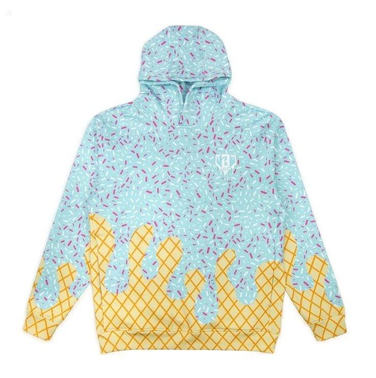 Baseball Lifestyle 101 Blue Ice Cream Big Boys' Hoodie