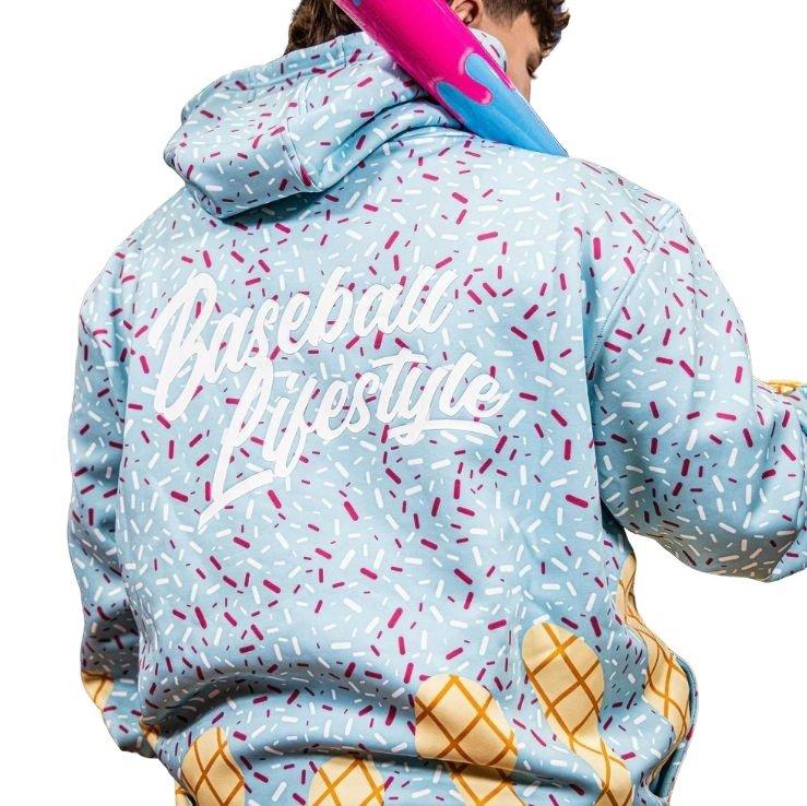 Baseball Lifestyle 101 Blue Ice Cream Big Boys' Hoodie