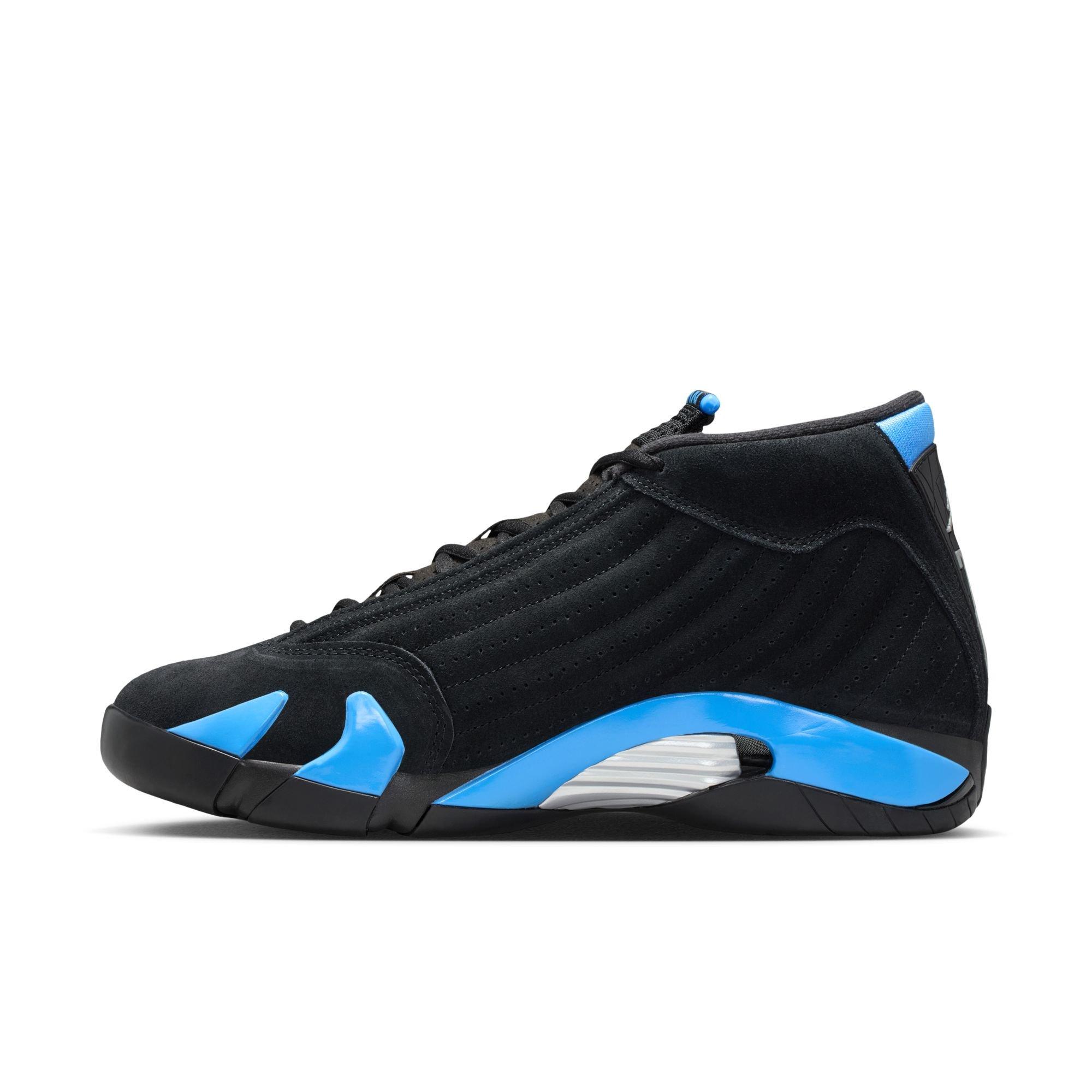 Jordan 14 Retro "University Blue" Men's Shoe - BLACK/WHITE/UNIVERSITY BLUE Thumbnail View 8