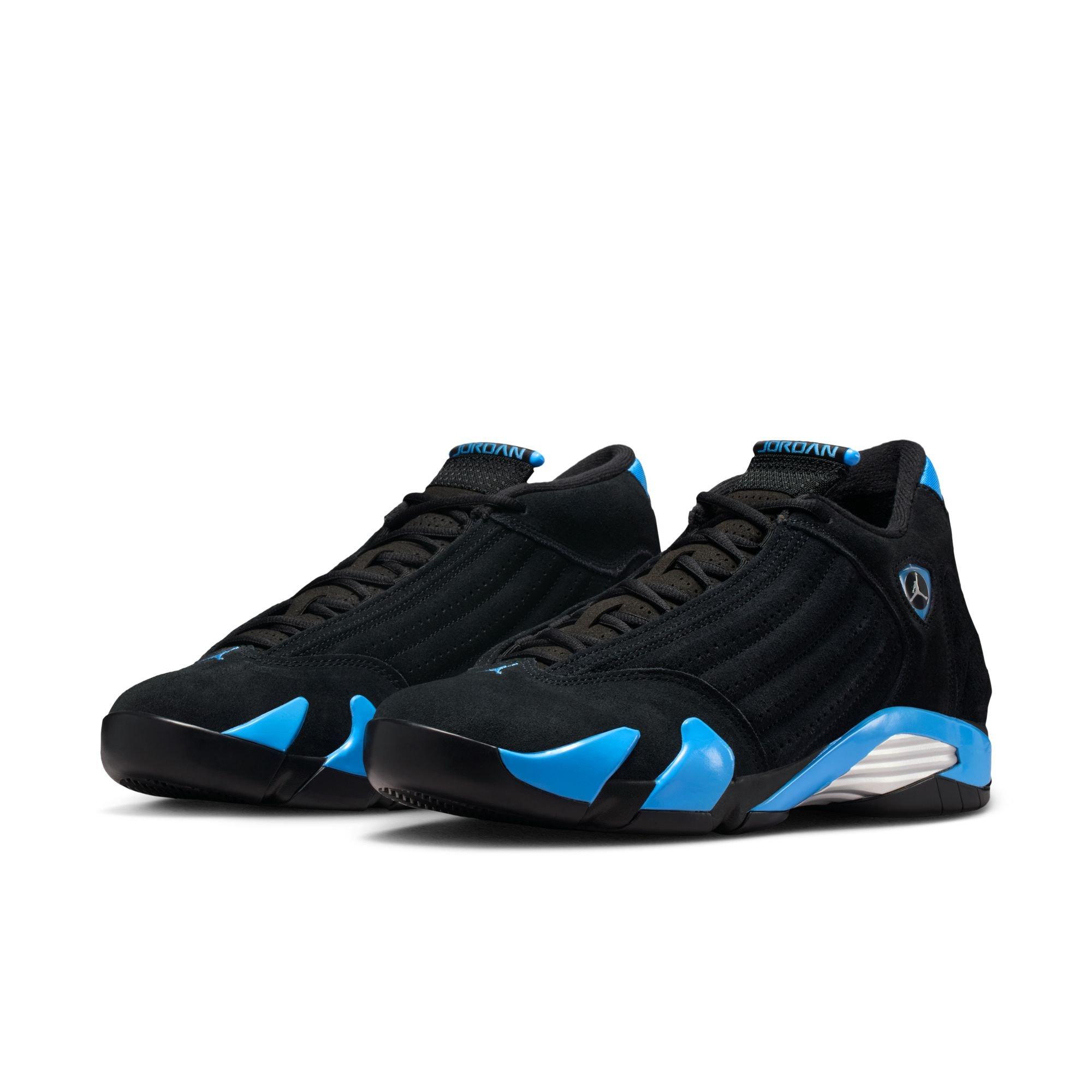 Jordan 14 Retro "University Blue" Men's Shoe - BLACK/WHITE/UNIVERSITY BLUE Thumbnail View 4