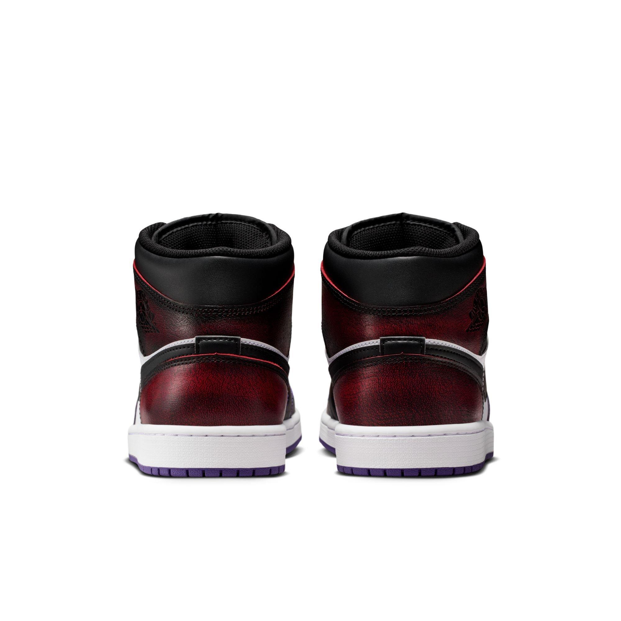 Jordan 1 Mid SE "True Red/Black/White/Court Purple" Men's Shoe - MULTI-COLOR Thumbnail View 7