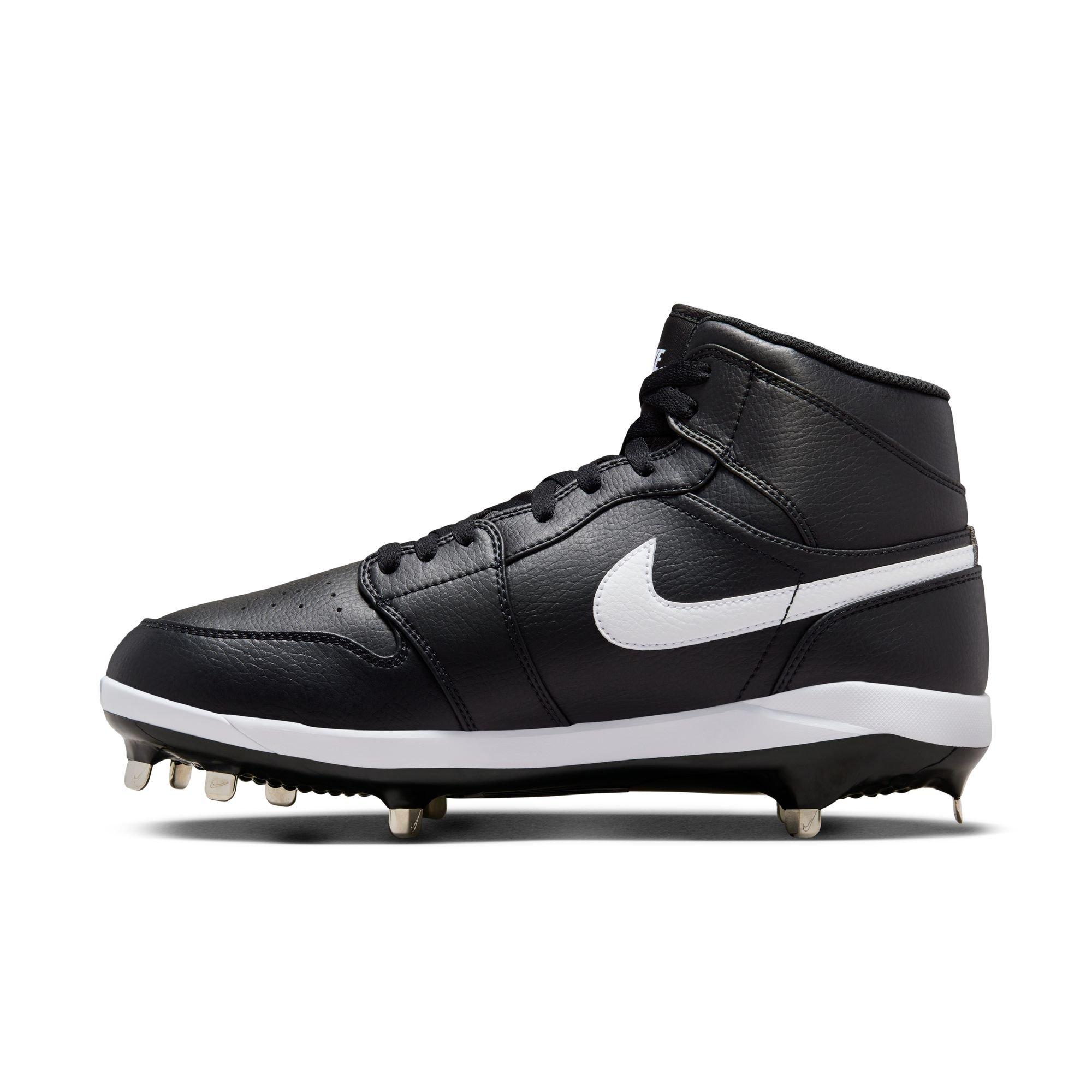Jordan 1 Retro "Black/White" Men's Baseball Cleat - BLACK/WHITE Thumbnail View 4
