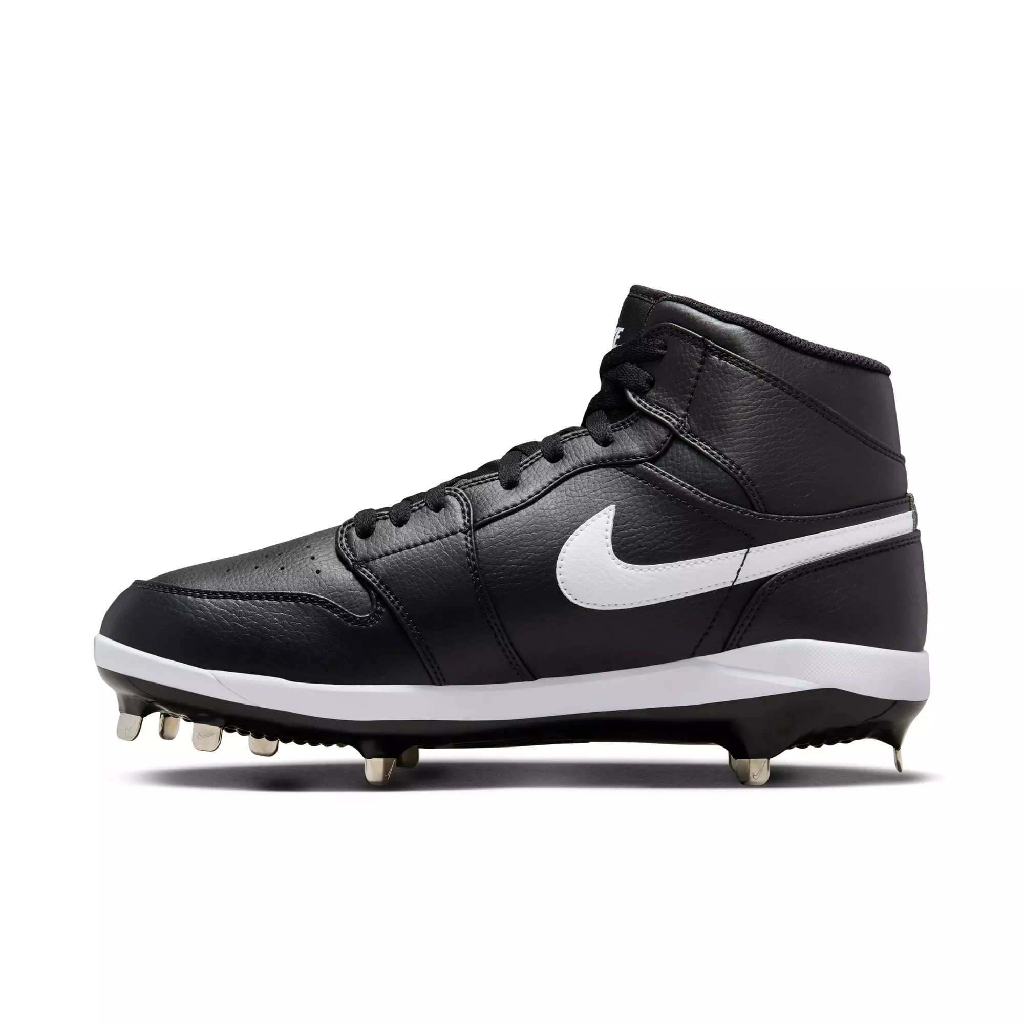 Jordan 1 Retro "Black/White" Men's Baseball Cleat - BLACK/WHITE