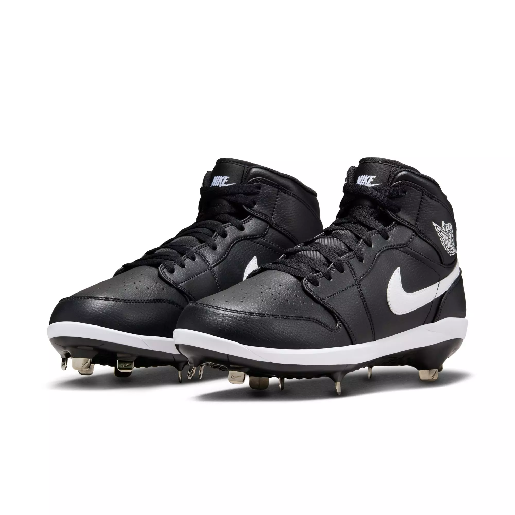 Jordan 1 Retro "Black/White" Men's Baseball Cleat - BLACK/WHITE