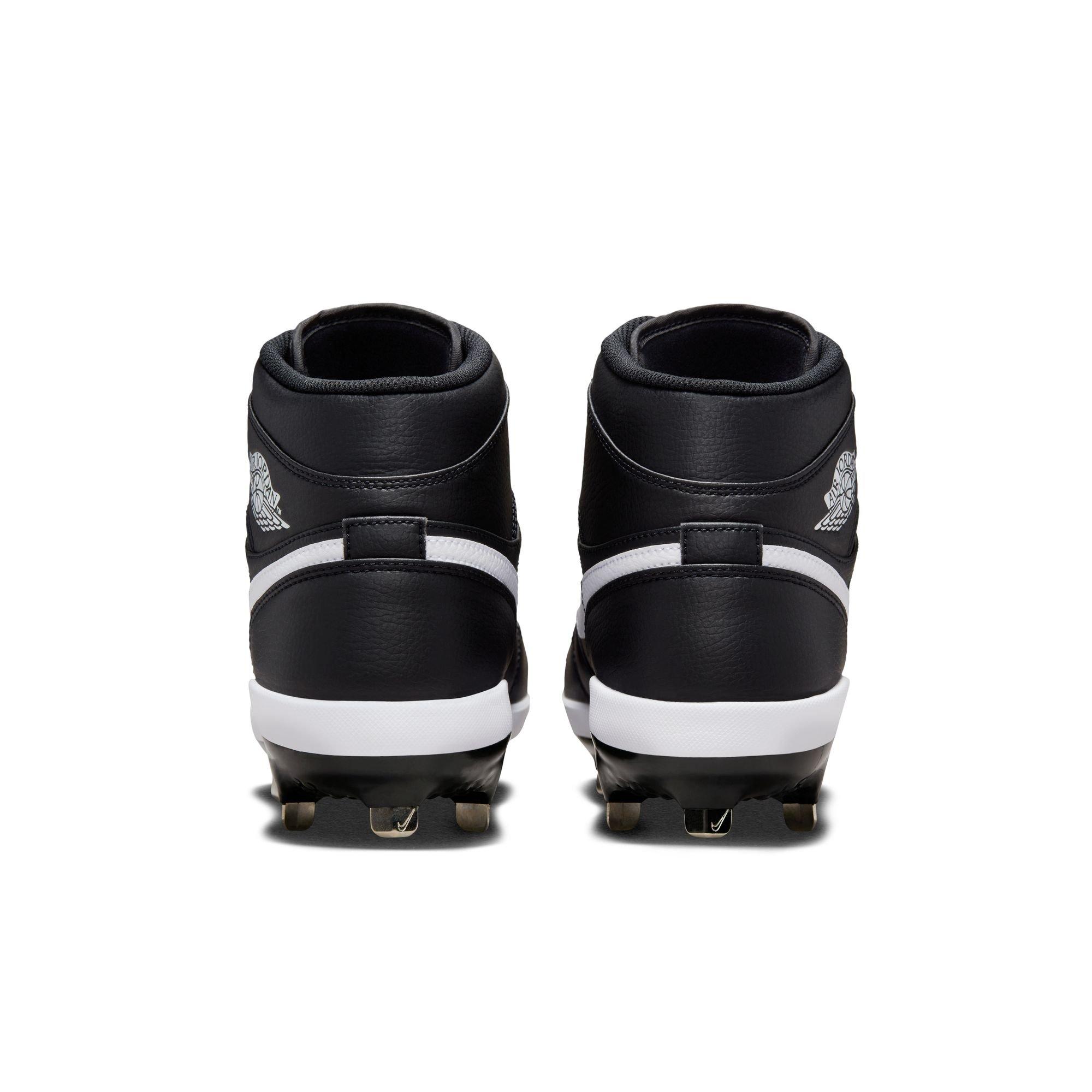 Jordan 1 Retro "Black/White" Men's Baseball Cleat - BLACK/WHITE Thumbnail View 6