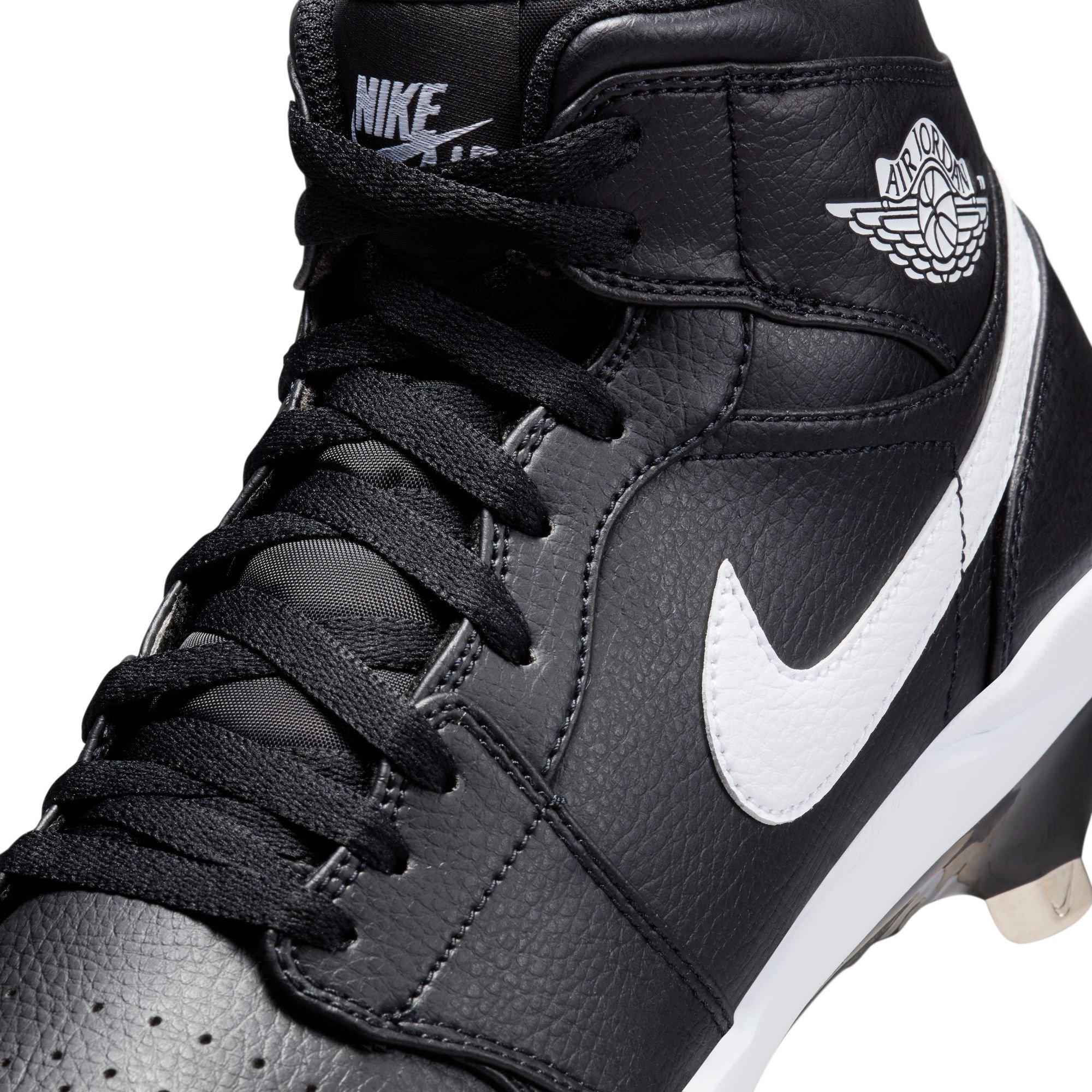Jordan 1 Retro "Black/White" Men's Baseball Cleat - BLACK/WHITE Thumbnail View 10