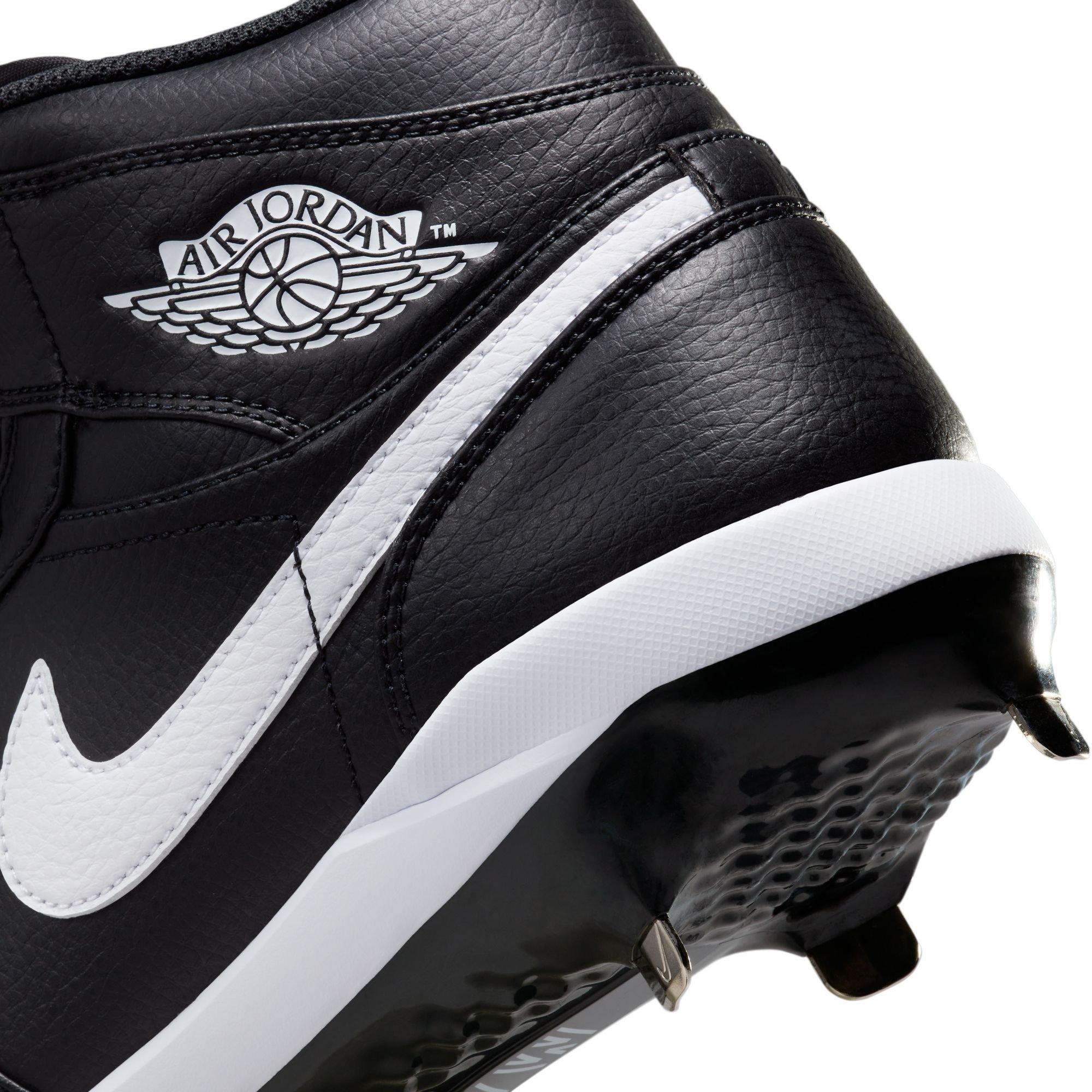 Jordan 1 Retro Metal "Black/White" Men's Baseball Cleat - BLACK/WHITE Thumbnail View 11
