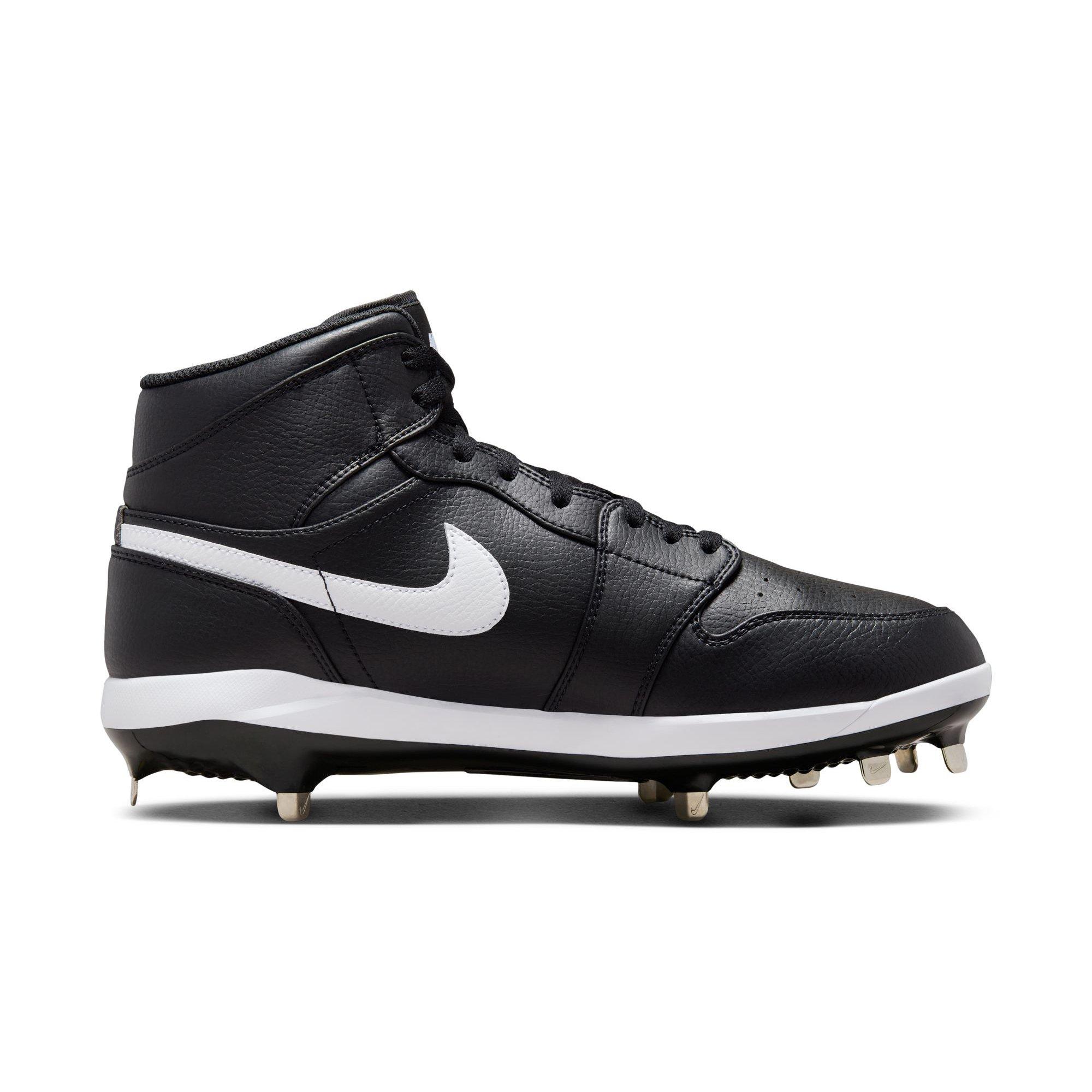 Jordan 1 Retro Metal "Black/White" Men's Baseball Cleat - BLACK/WHITE Thumbnail View 2