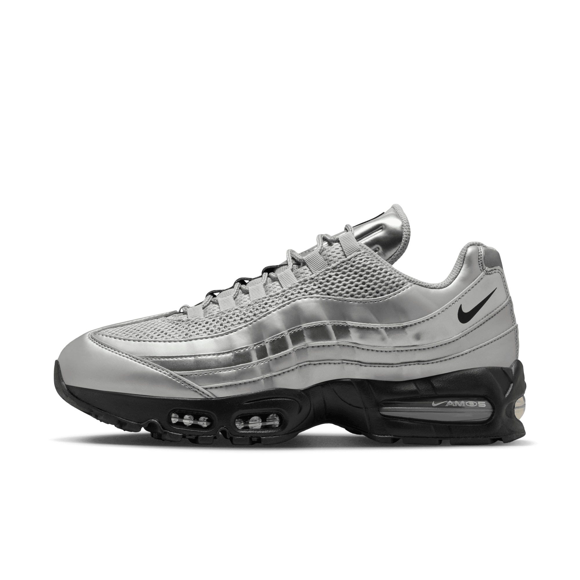 Nike Air Max 95 "Metallic Silver/Black" Men's Shoe - SILVER Thumbnail View 3