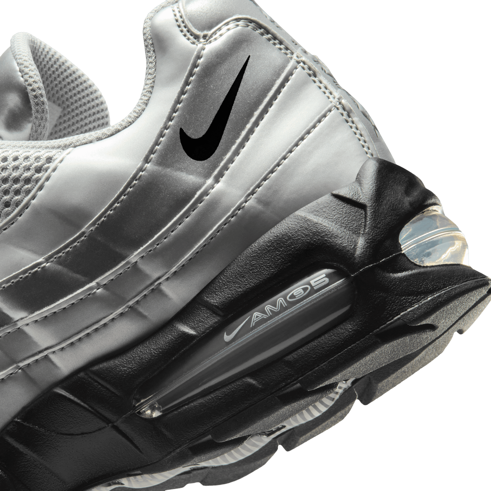 Nike Air Max 95 Metallic Silver/Black Men's Shoe | Hibbett