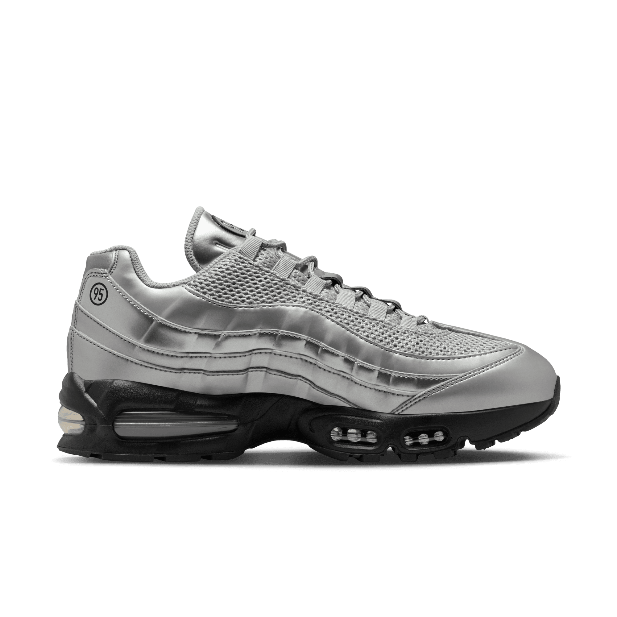 Nike Air Max 95 Metallic Silver/Black Men's Shoe | Hibbett
