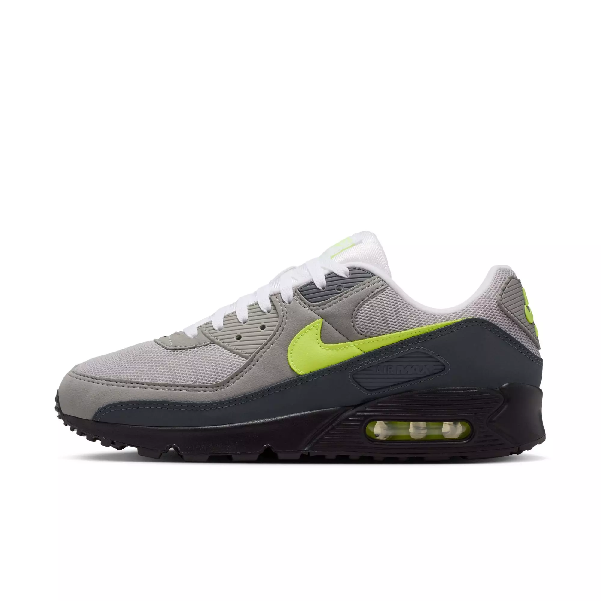 Nike Air Max 90 "Neon Yellow" Men's Shoe - BLACK/NEON YELLOW/ANTHRACITE/LIGHT CHARCOAL/PEARL GREY/WHITE
