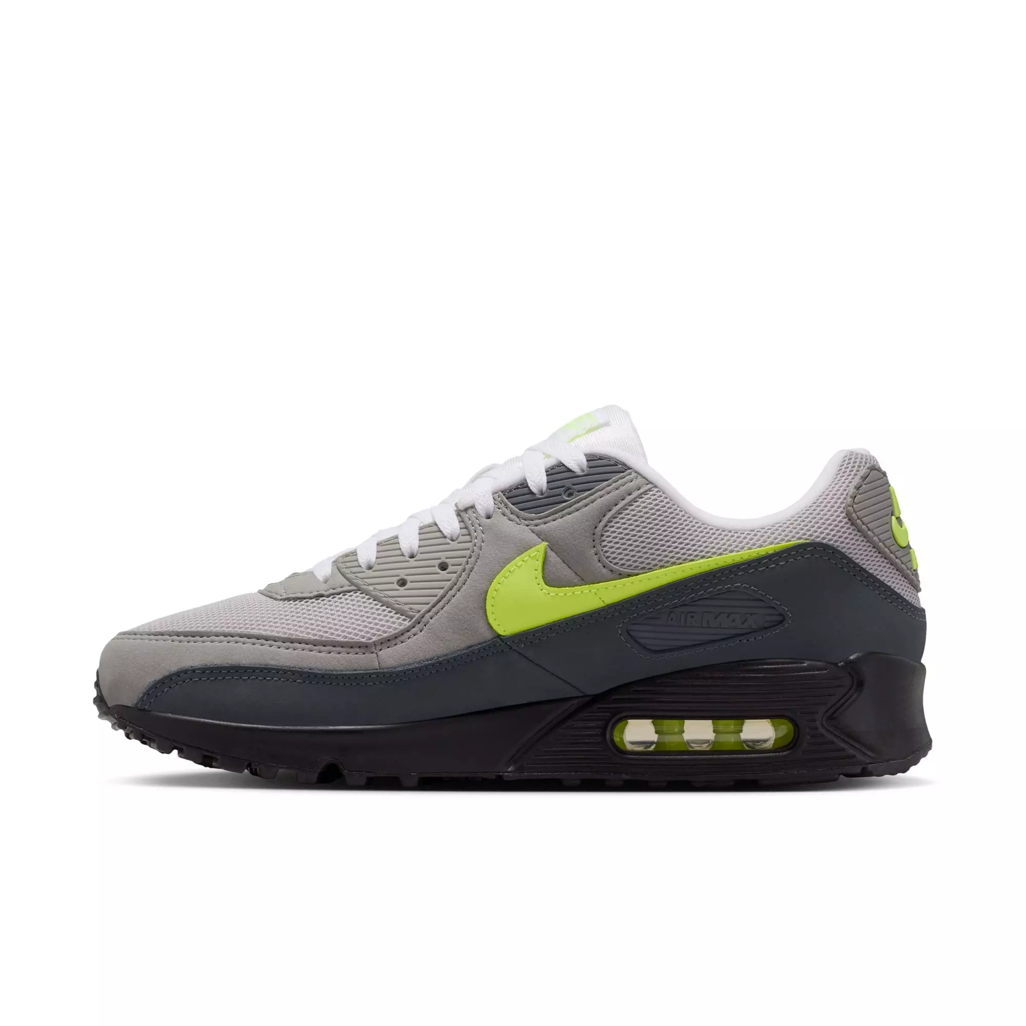 Nike Air Max 90 "Neon Yellow" Men's Shoe - BLACK/NEON YELLOW/ANTHRACITE/LIGHT CHARCOAL/PEARL GREY/WHITE