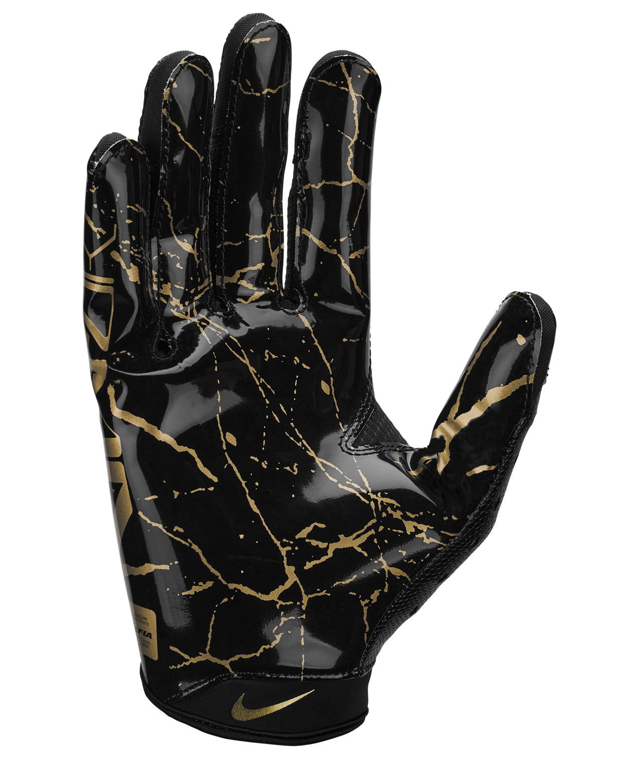 Nike Adult Vapor Jet 9.0 Energy Football Gloves - BLACK/GOLD Thumbnail View 2