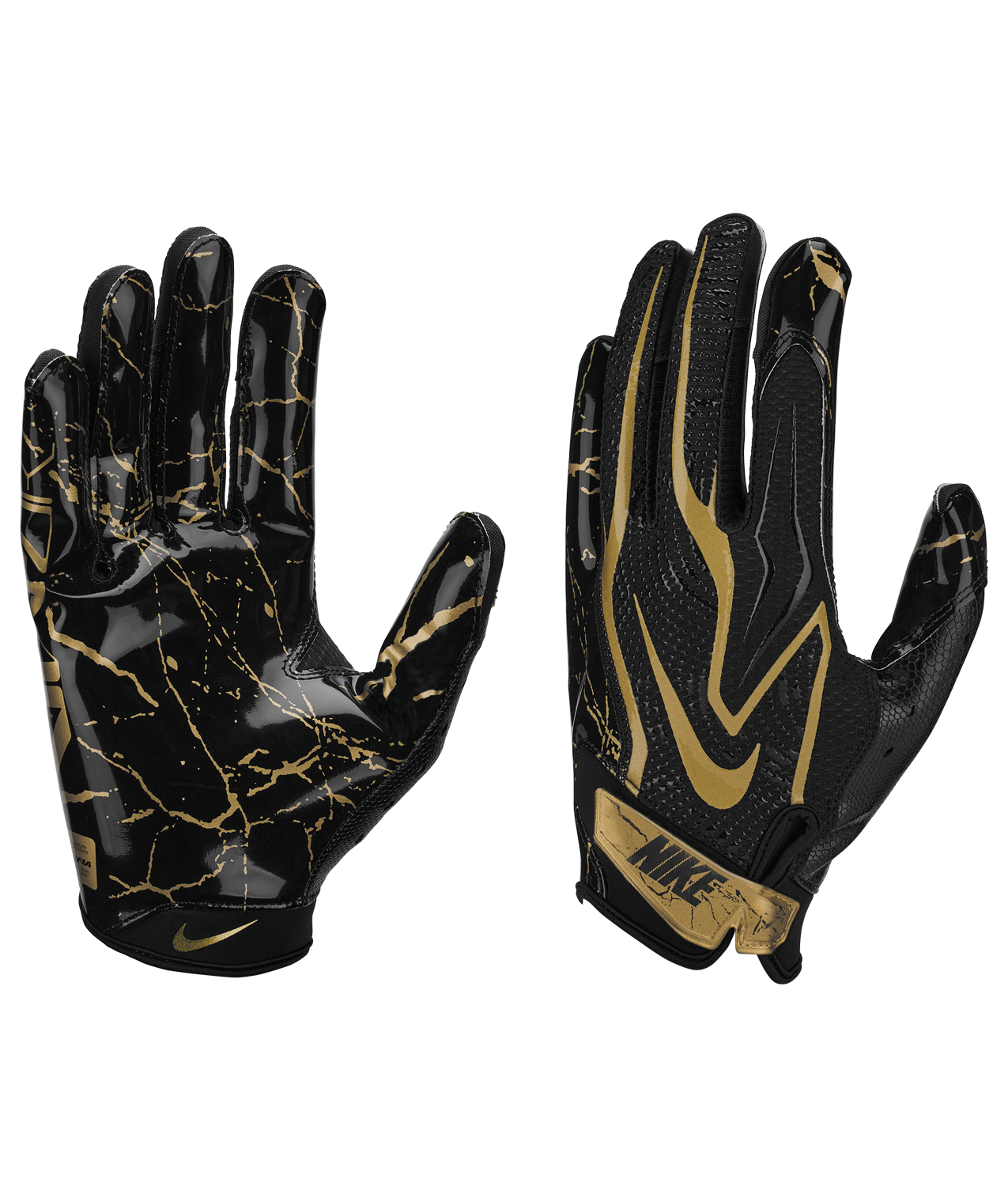 Nike Adult Vapor Jet 9.0 Energy Football Gloves - BLACK/GOLD Thumbnail View 3