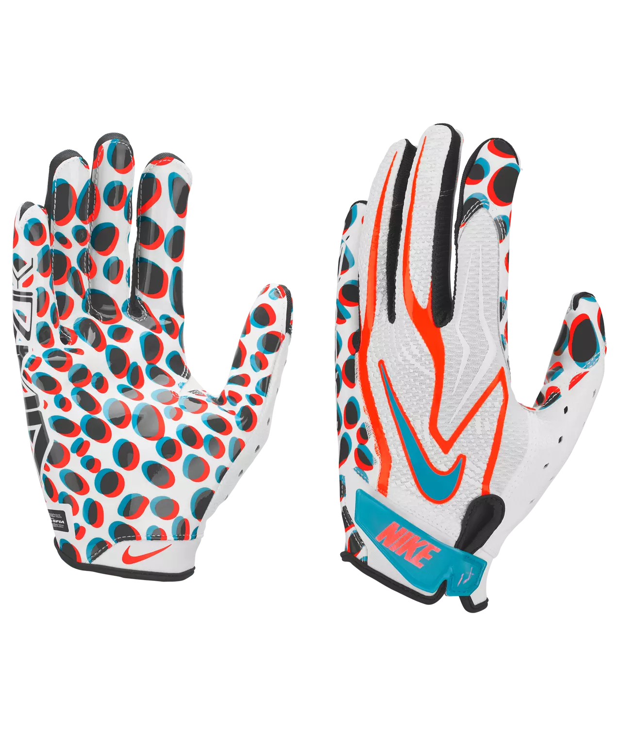 Nike Adult Vapor Jet 9.0 Energy Football Gloves-White/Crimson - WHITE/CRIMSON