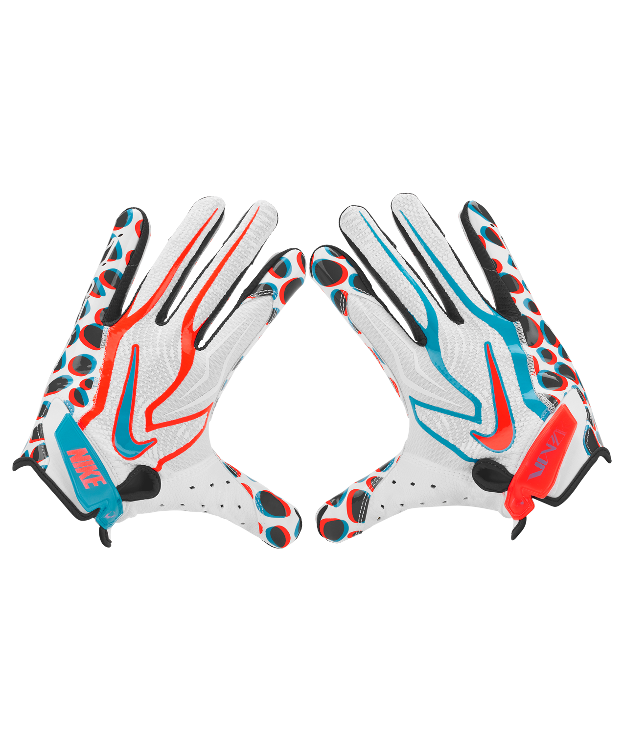 Nike Adult Vapor Jet 9.0 Energy Football Gloves-White/Crimson - WHITE/CRIMSON Thumbnail View 4