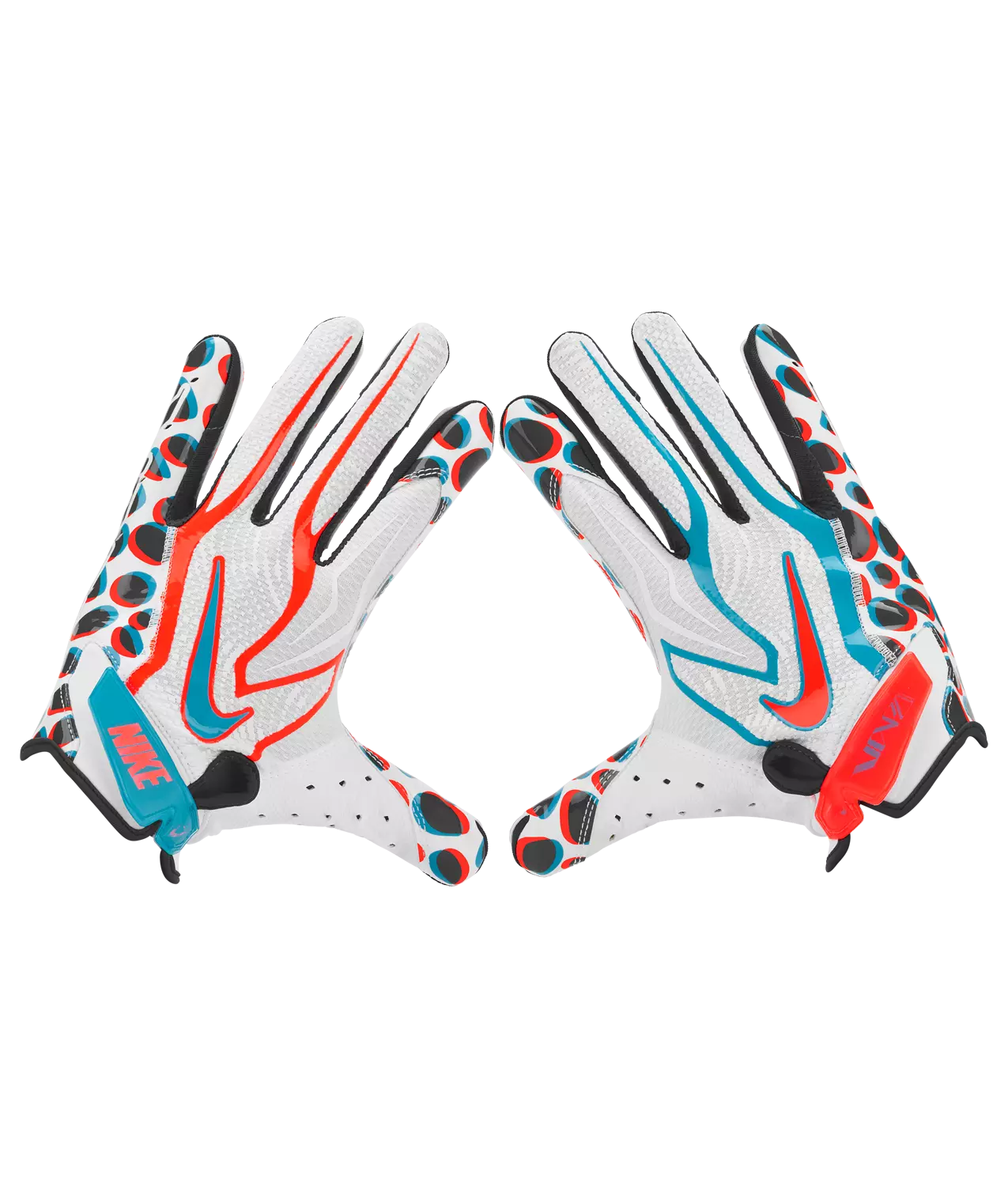 Nike Adult Vapor Jet 9.0 Energy Football Gloves-White/Crimson - WHITE/CRIMSON