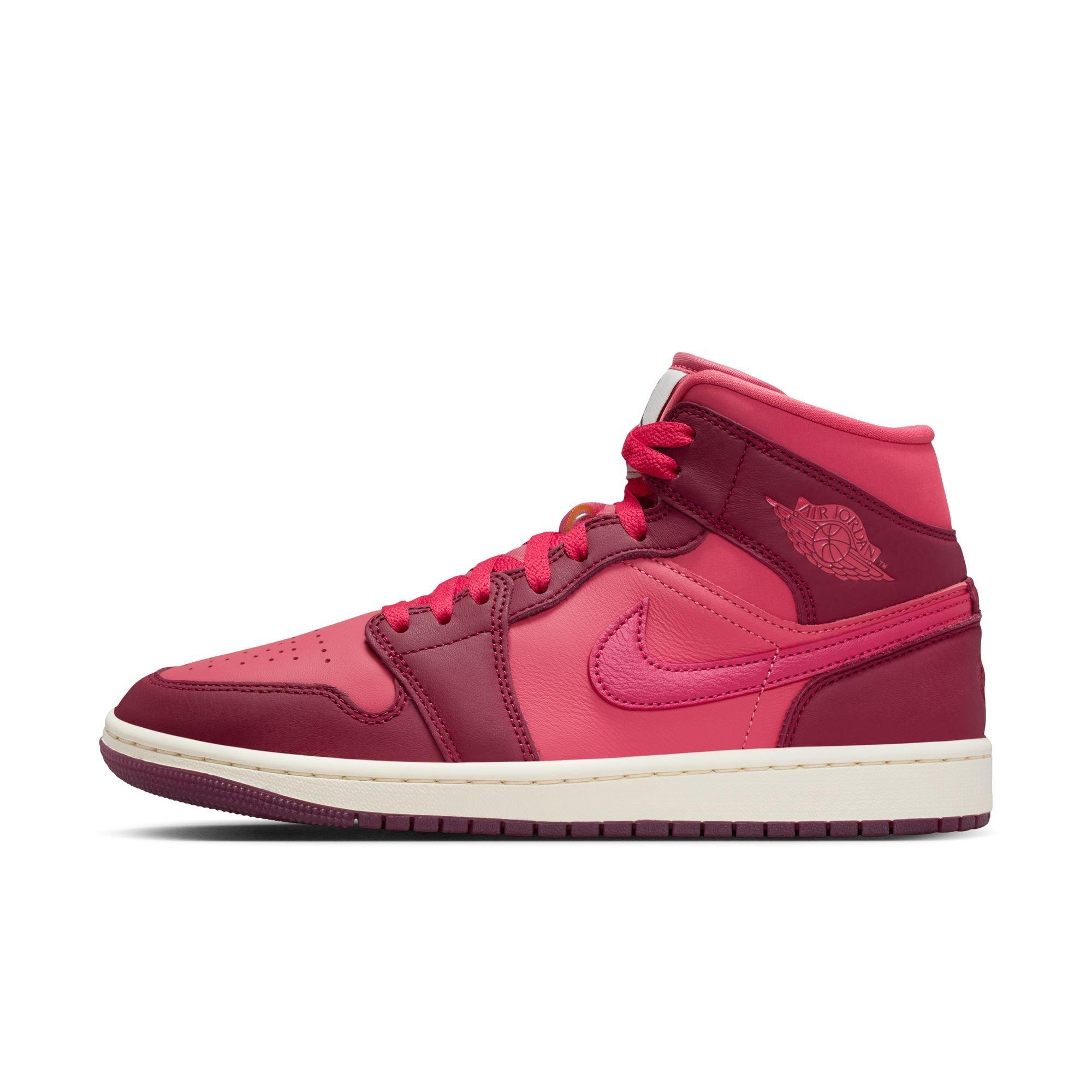 Jordan 1 Mid SE "Team Red/Sierra Red/Pueblo Red" Women's Shoe - RED/PINK Thumbnail View 3