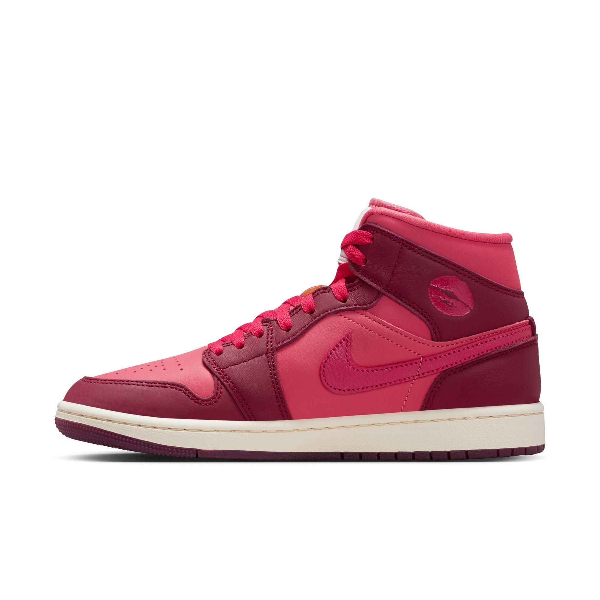 Jordan 1 Mid SE "Team Red/Sierra Red/Pueblo Red" Women's Shoe - RED/PINK Thumbnail View 4