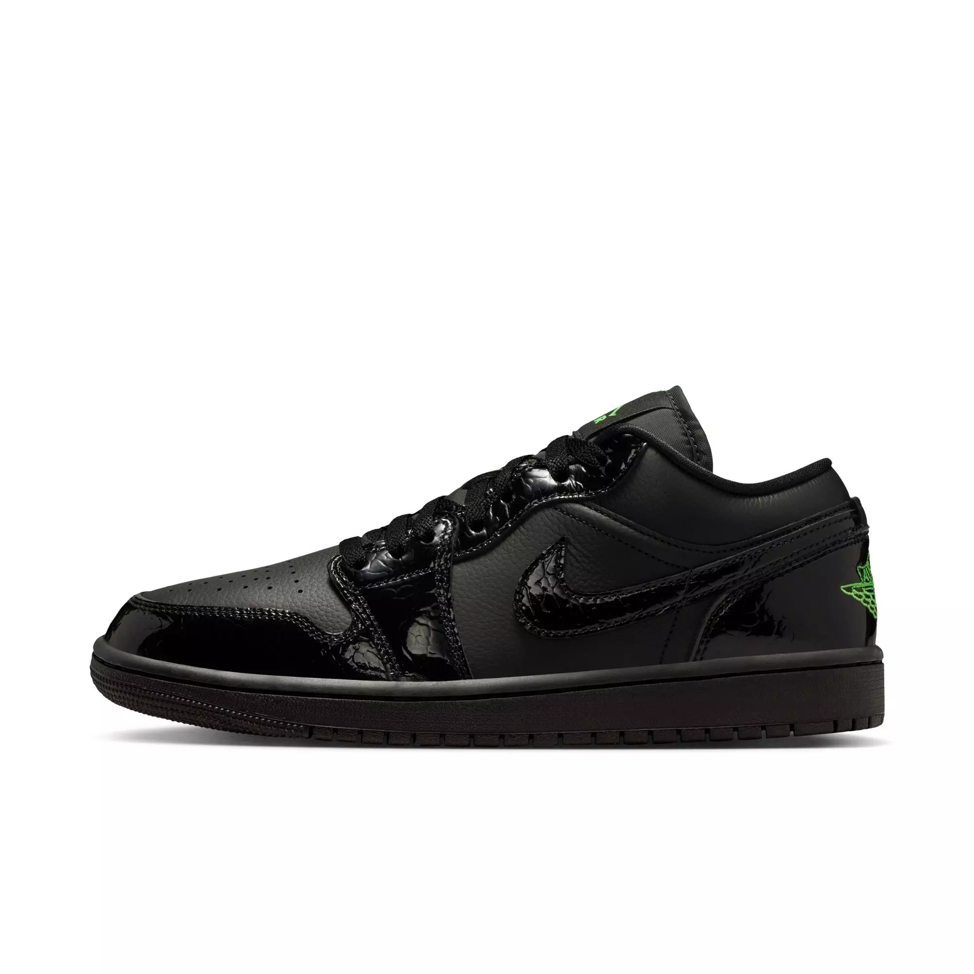 Jordan 1 Low SE "Black/Scream Green" Women's Shoe - BLACK/GREEN