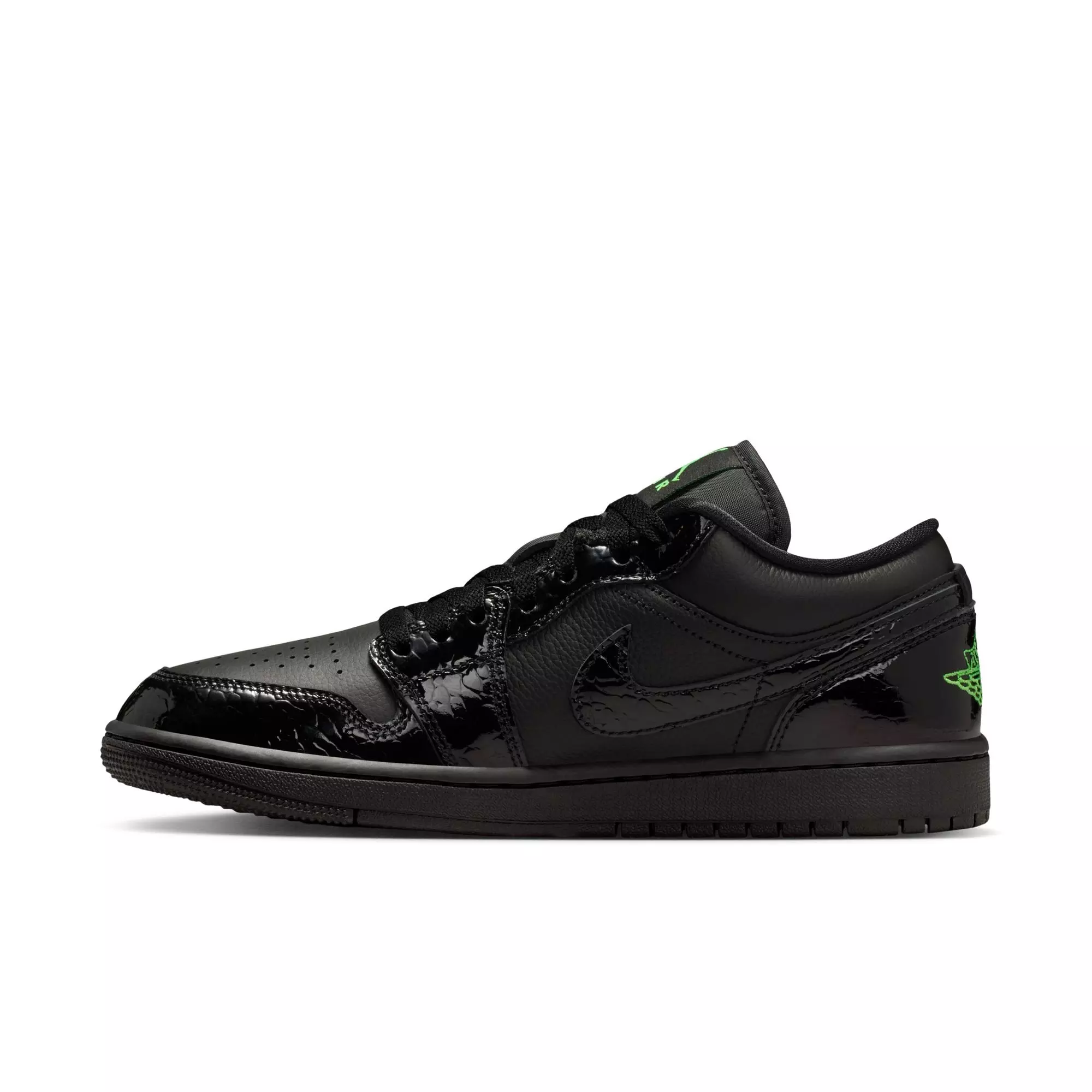 Jordan 1 Low SE "Black/Scream Green" Women's Shoe - BLACK/GREEN