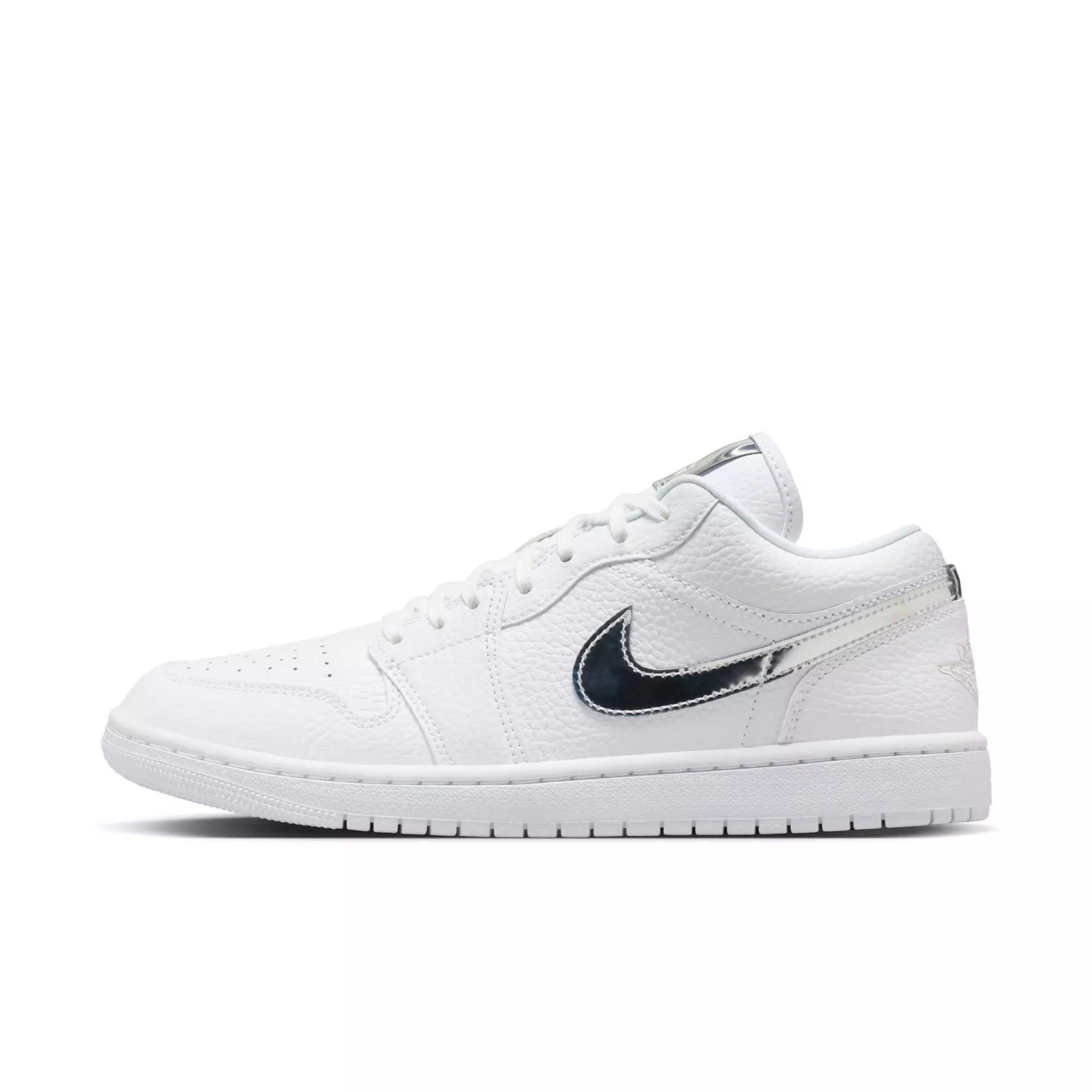 Jordan 1 Low SE "White/Metallic Silver" Women's Shoe - WHITE/SILVER
