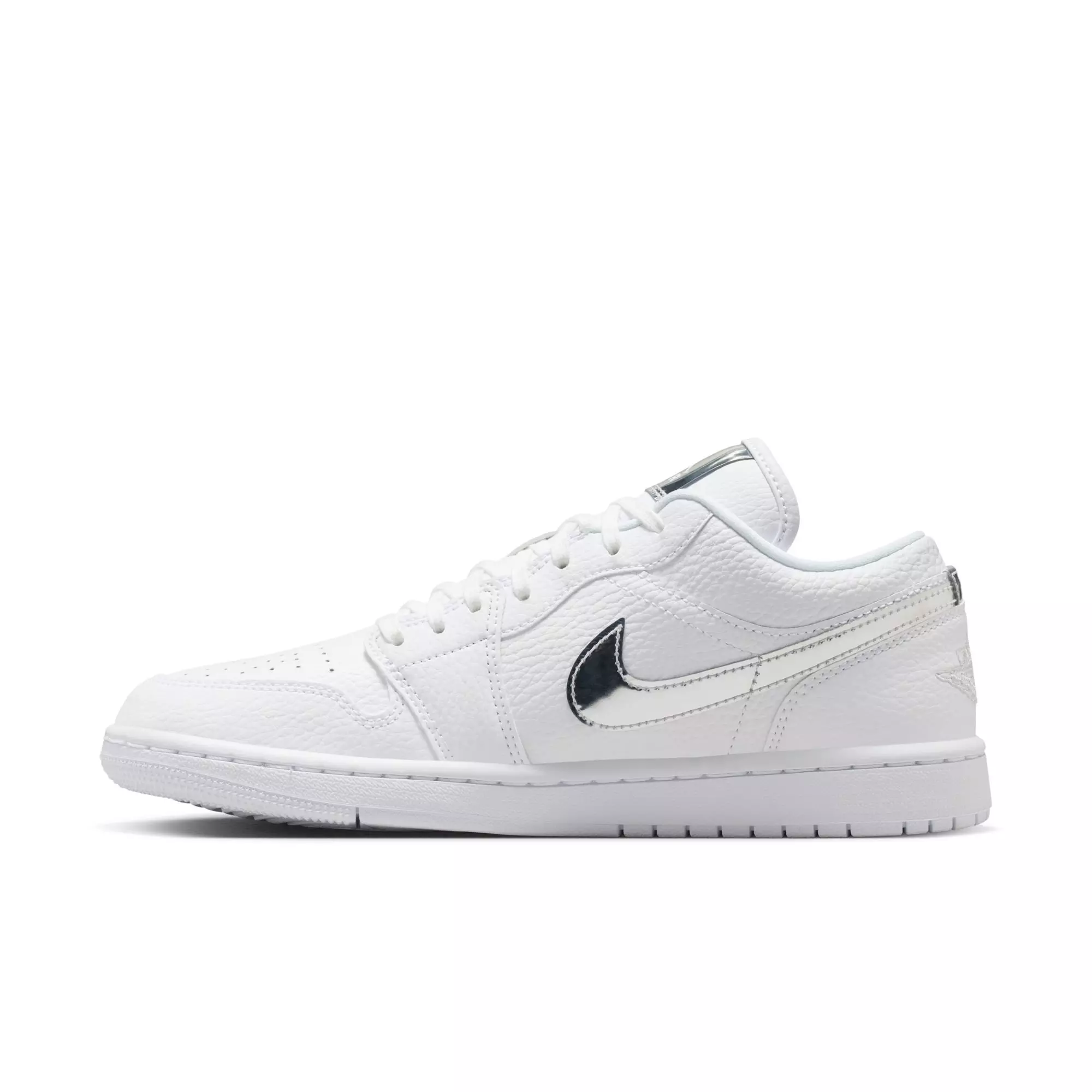 Jordan 1 Low SE "White/Metallic Silver" Women's Shoe - WHITE/SILVER