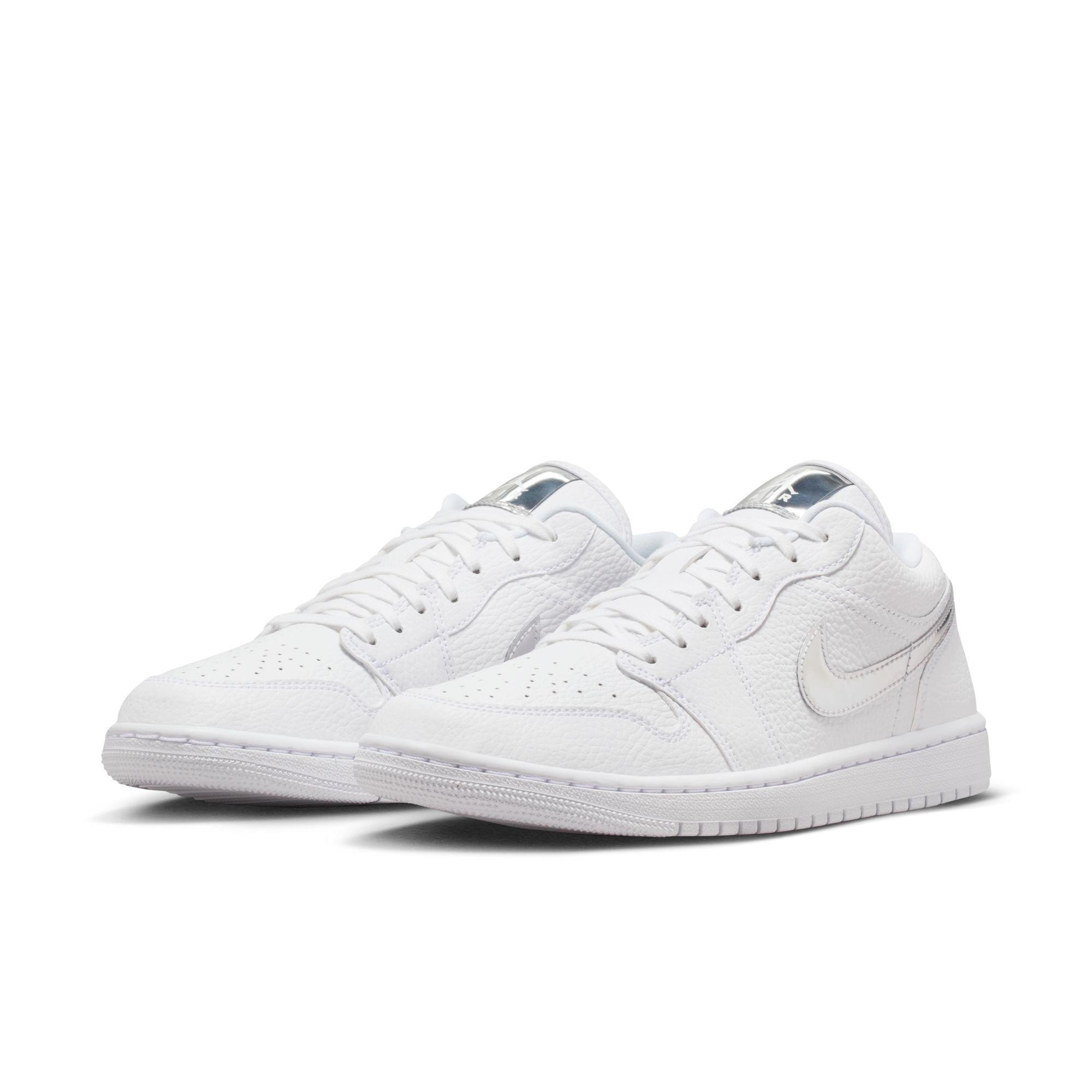 Jordan 1 Low SE "White/Metallic Silver" Women's Shoe - WHITE/SILVER Thumbnail View 5
