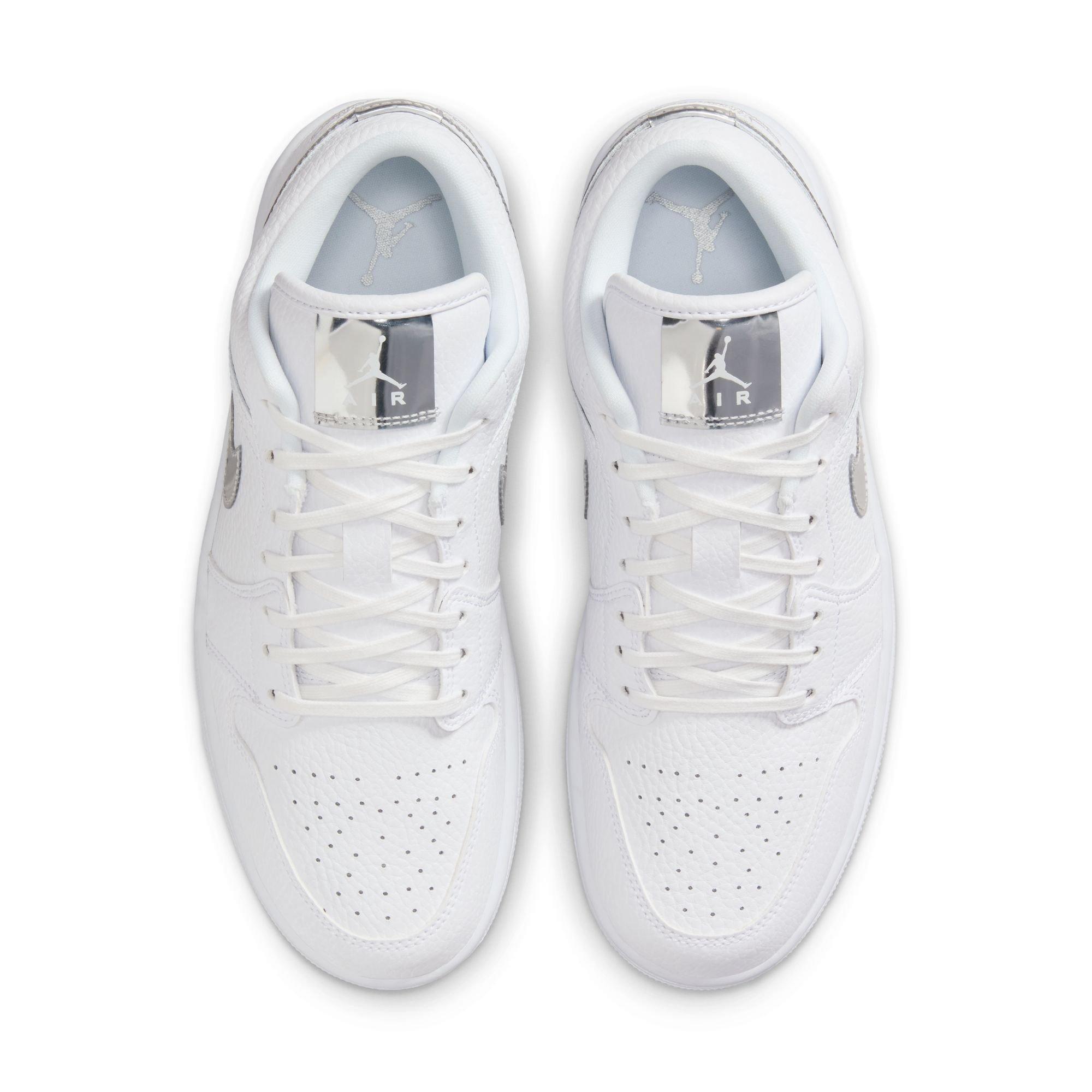 Jordan 1 Low SE "White/Metallic Silver" Women's Shoe - WHITE/SILVER Thumbnail View 6