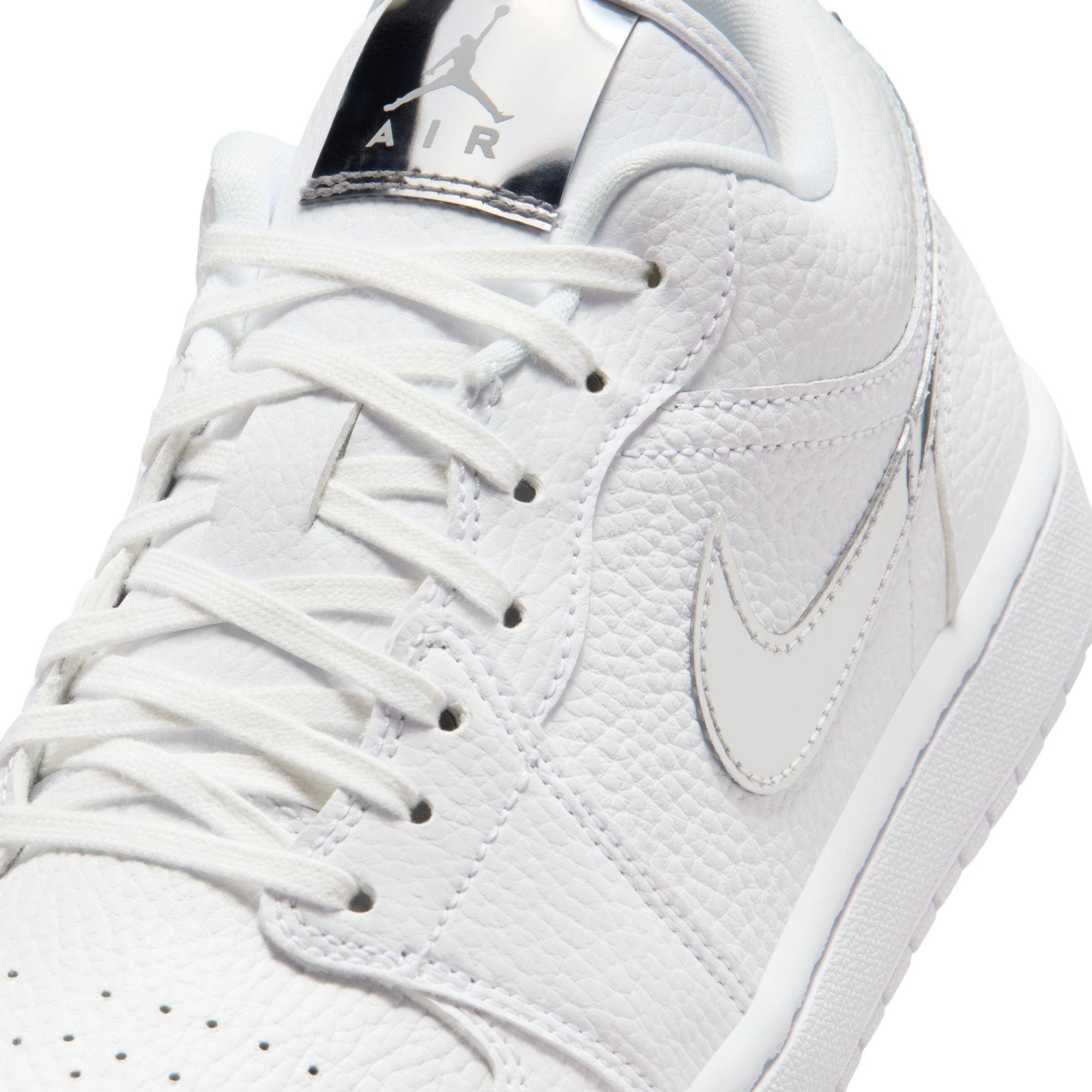 Jordan 1 Low SE "White/Metallic Silver" Women's Shoe - WHITE/SILVER Thumbnail View 9